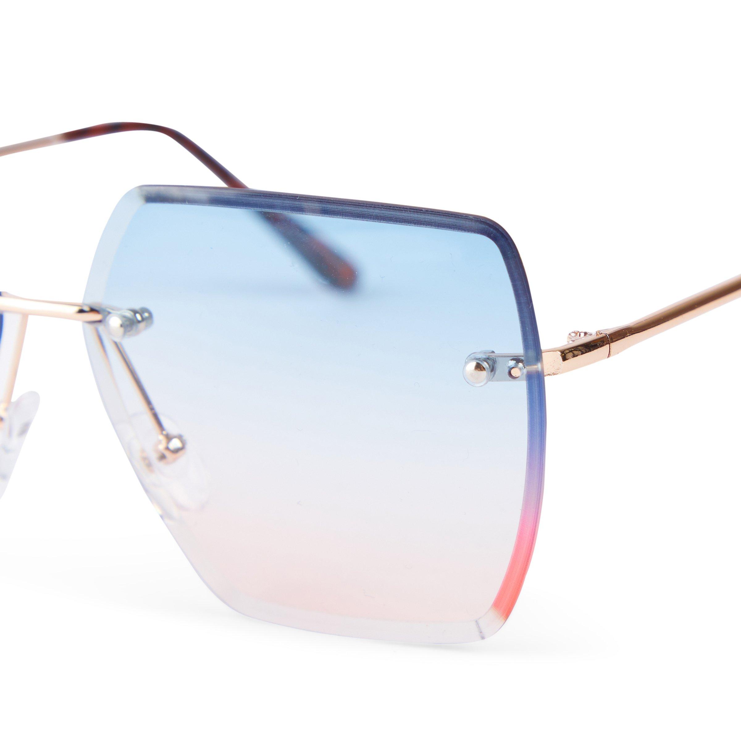 Blue cheap rimless sunglasses