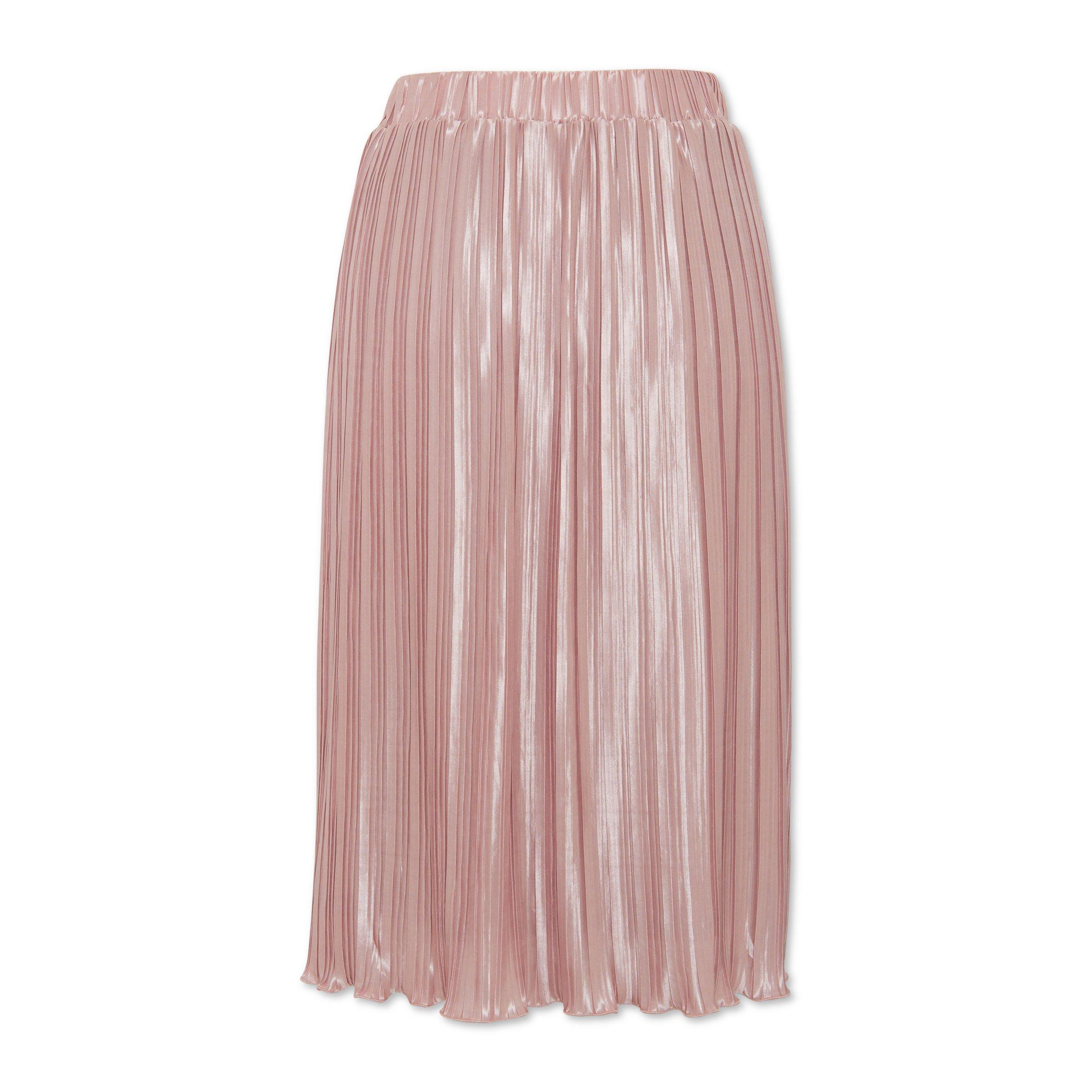 Pink pleated skirt clearance metallic