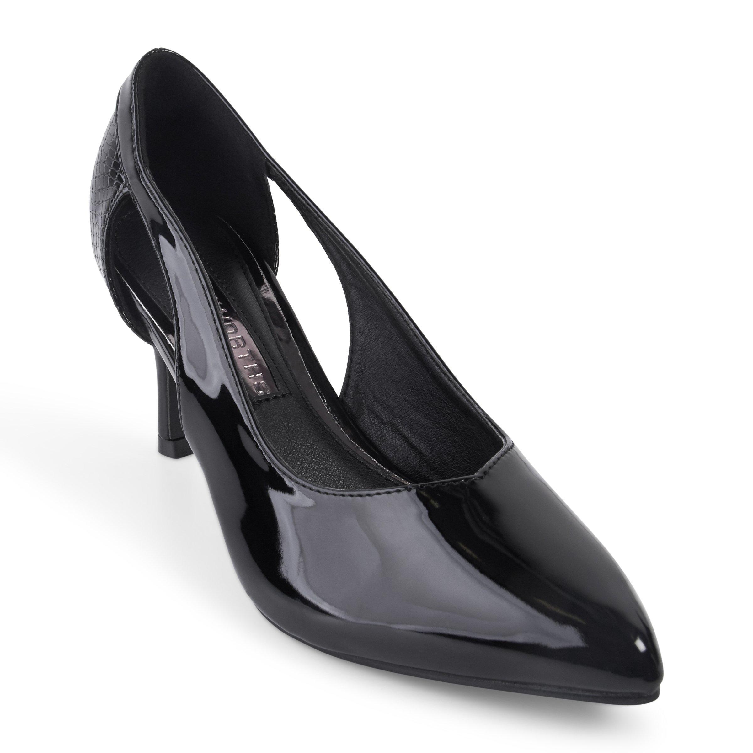 Black cut out court cheap heels