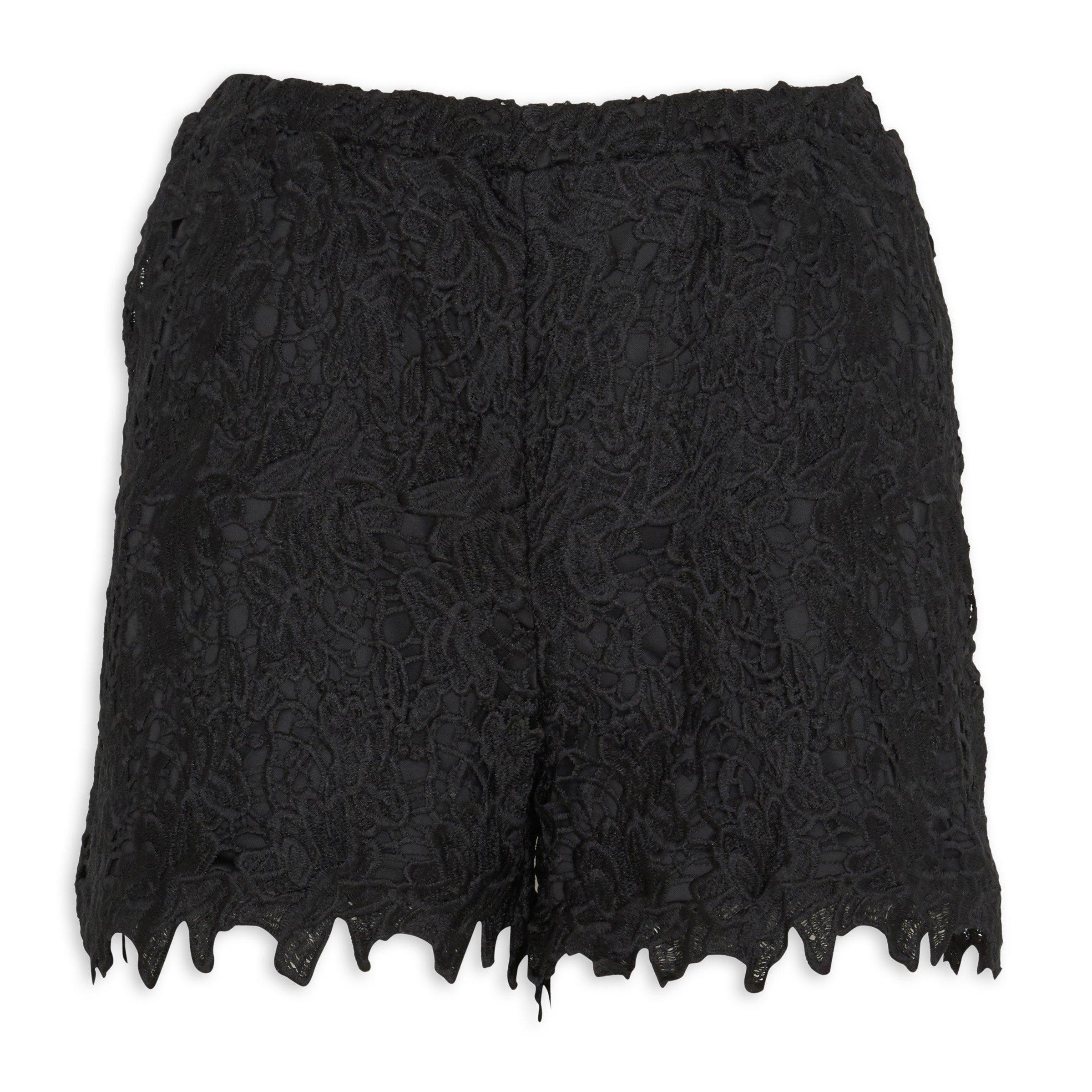 Black cheap lace shorts