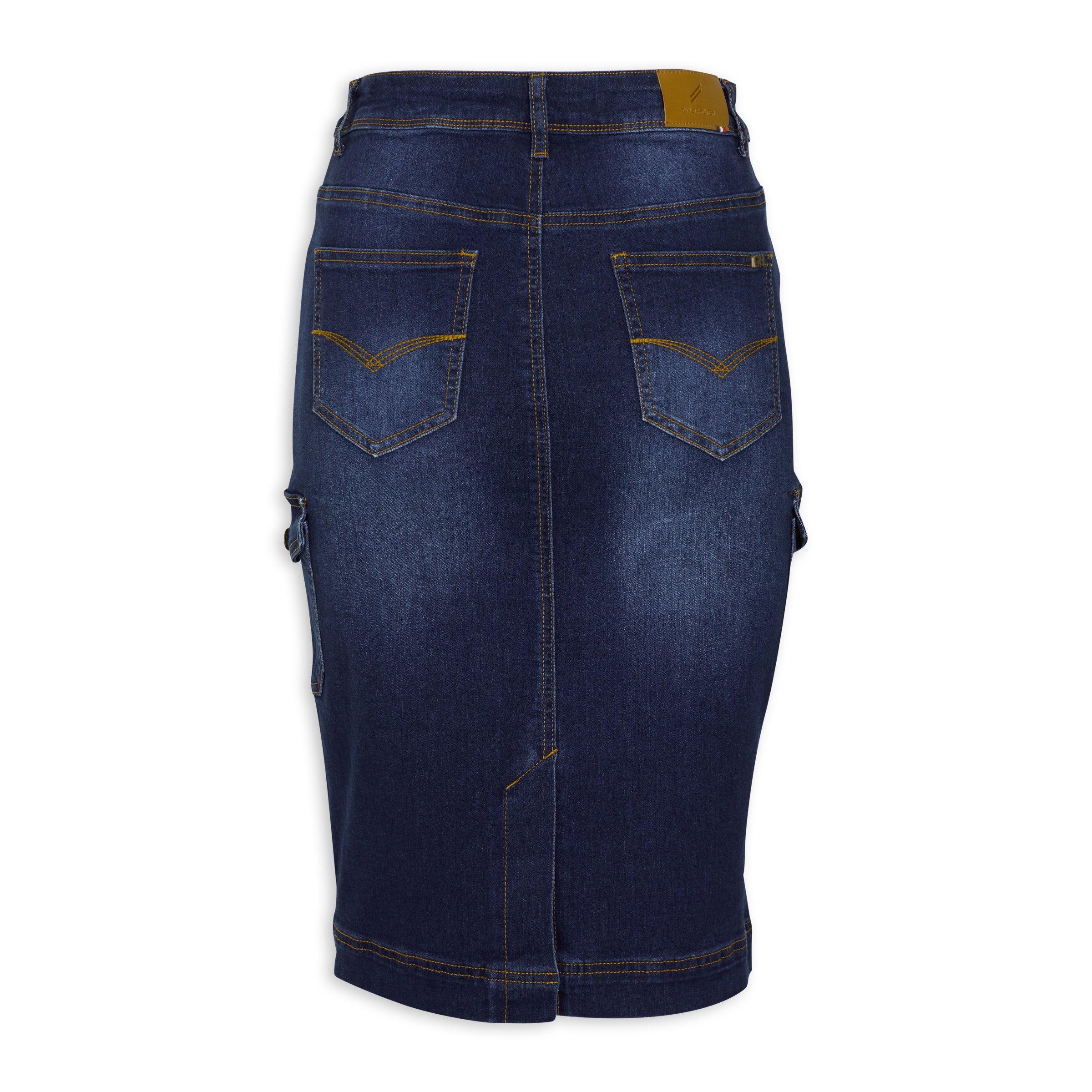 Utility store denim skirt