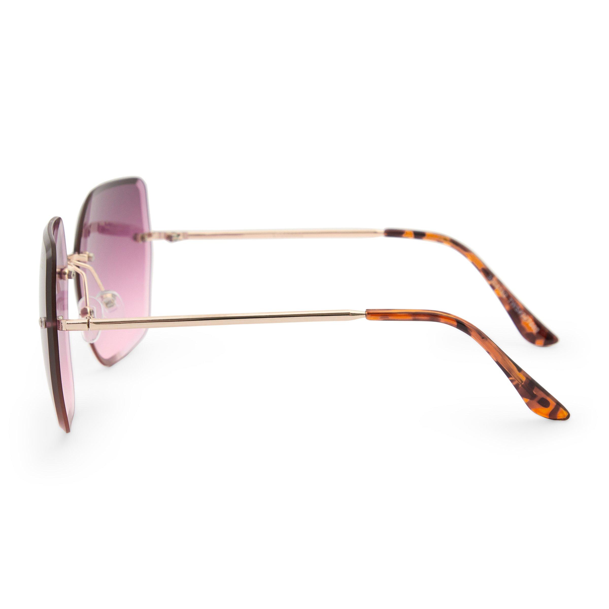 Pink rimless sunglasses best sale