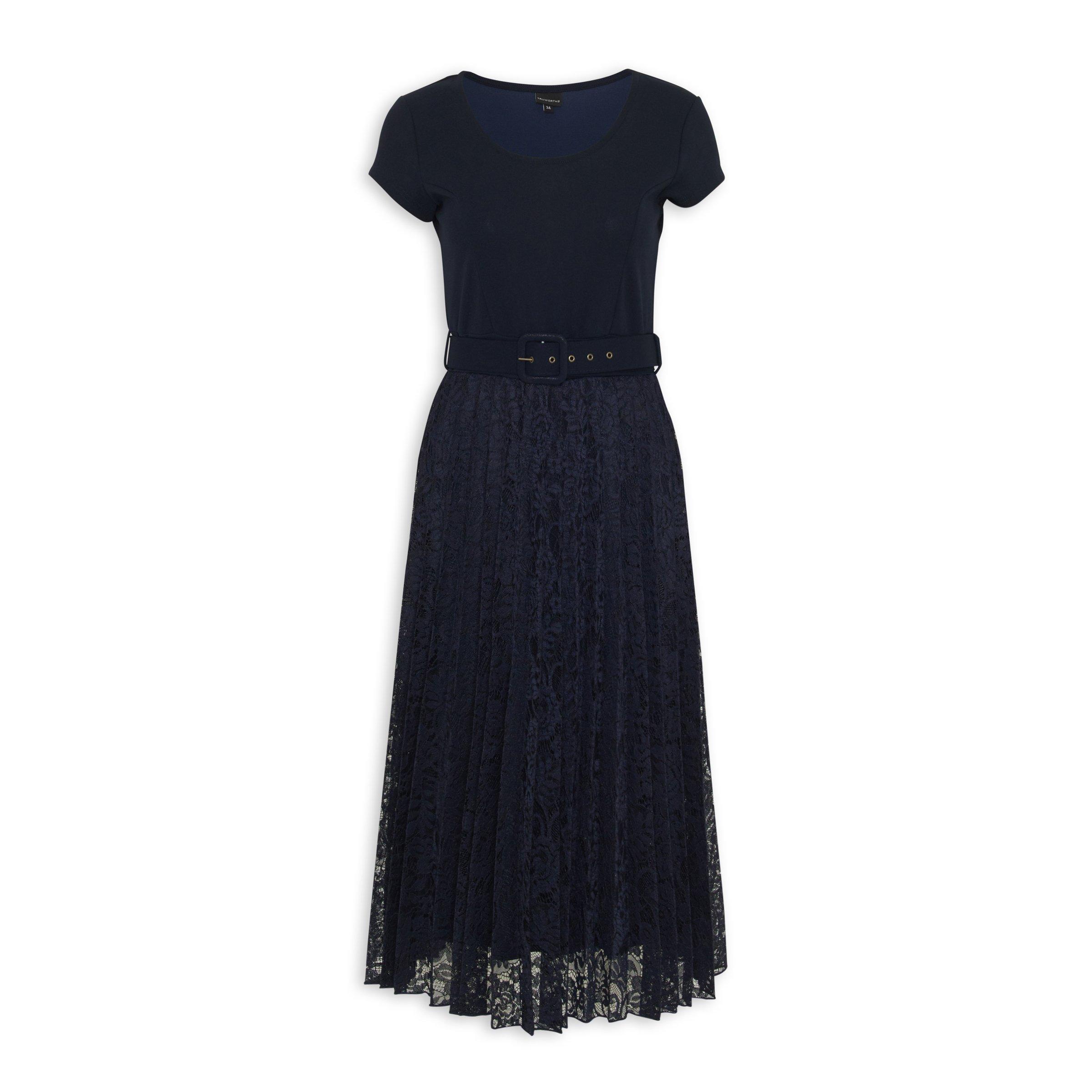 Navy blue store dresses at truworths