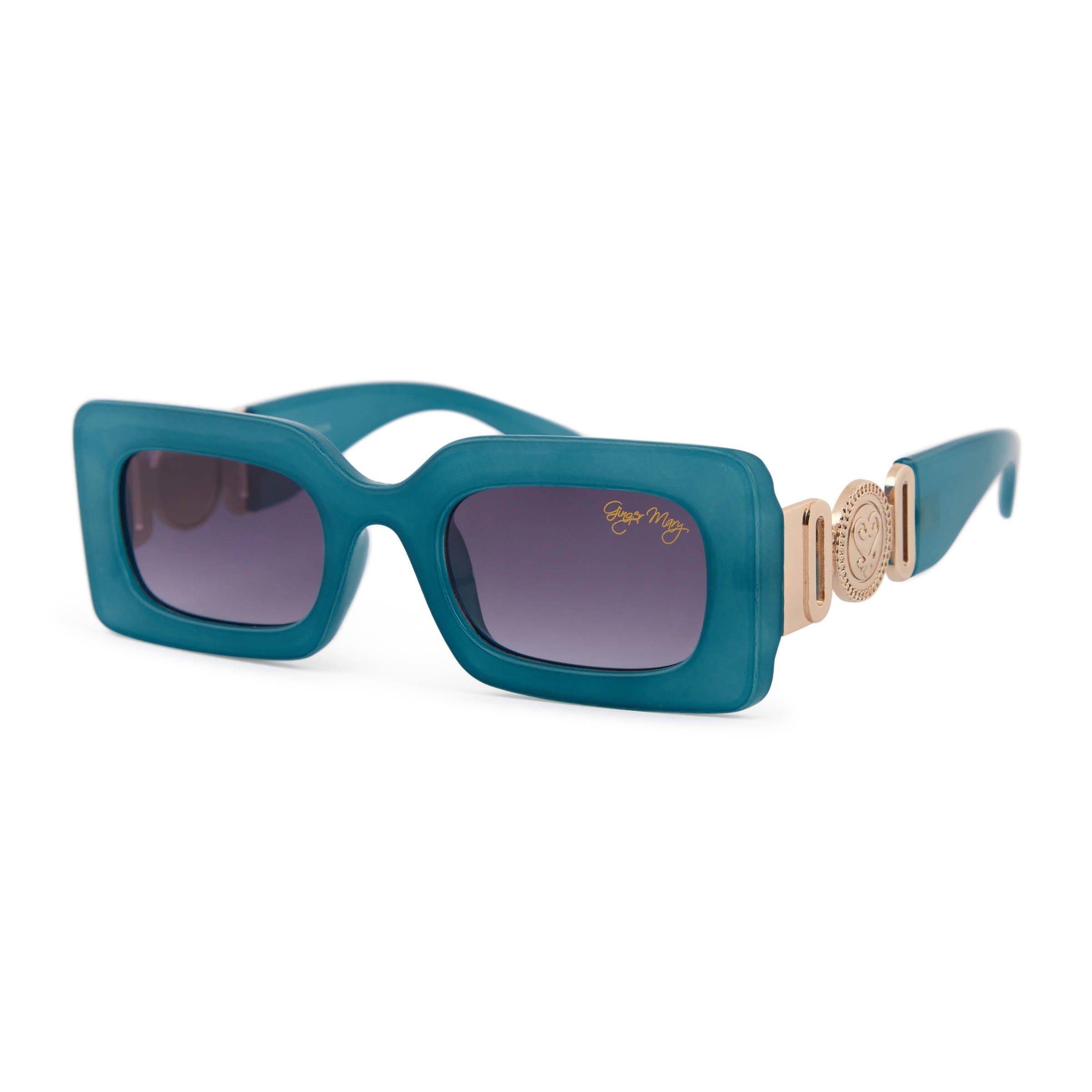 Blue cheap rectangle sunglasses