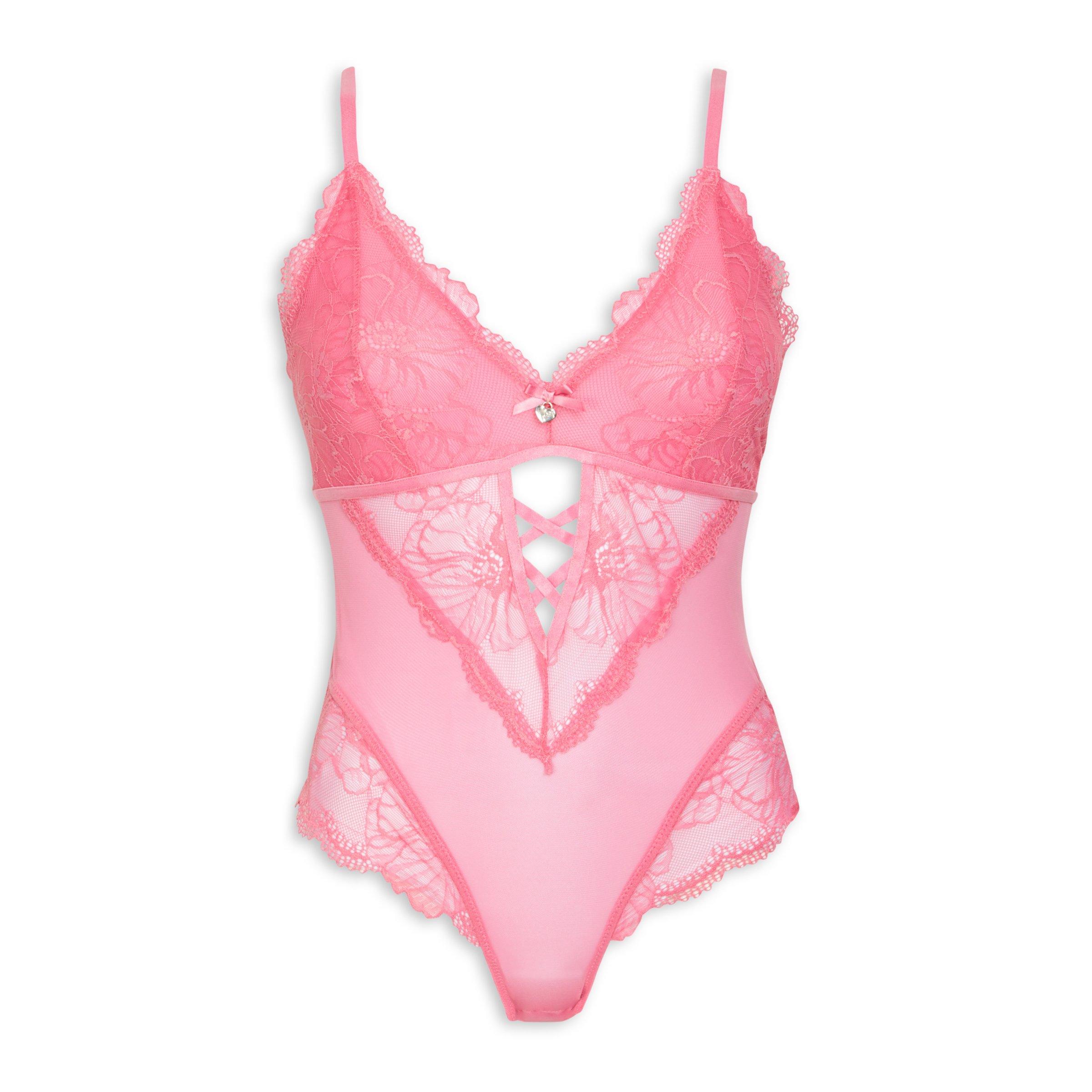 Pink deals lace bodysuit