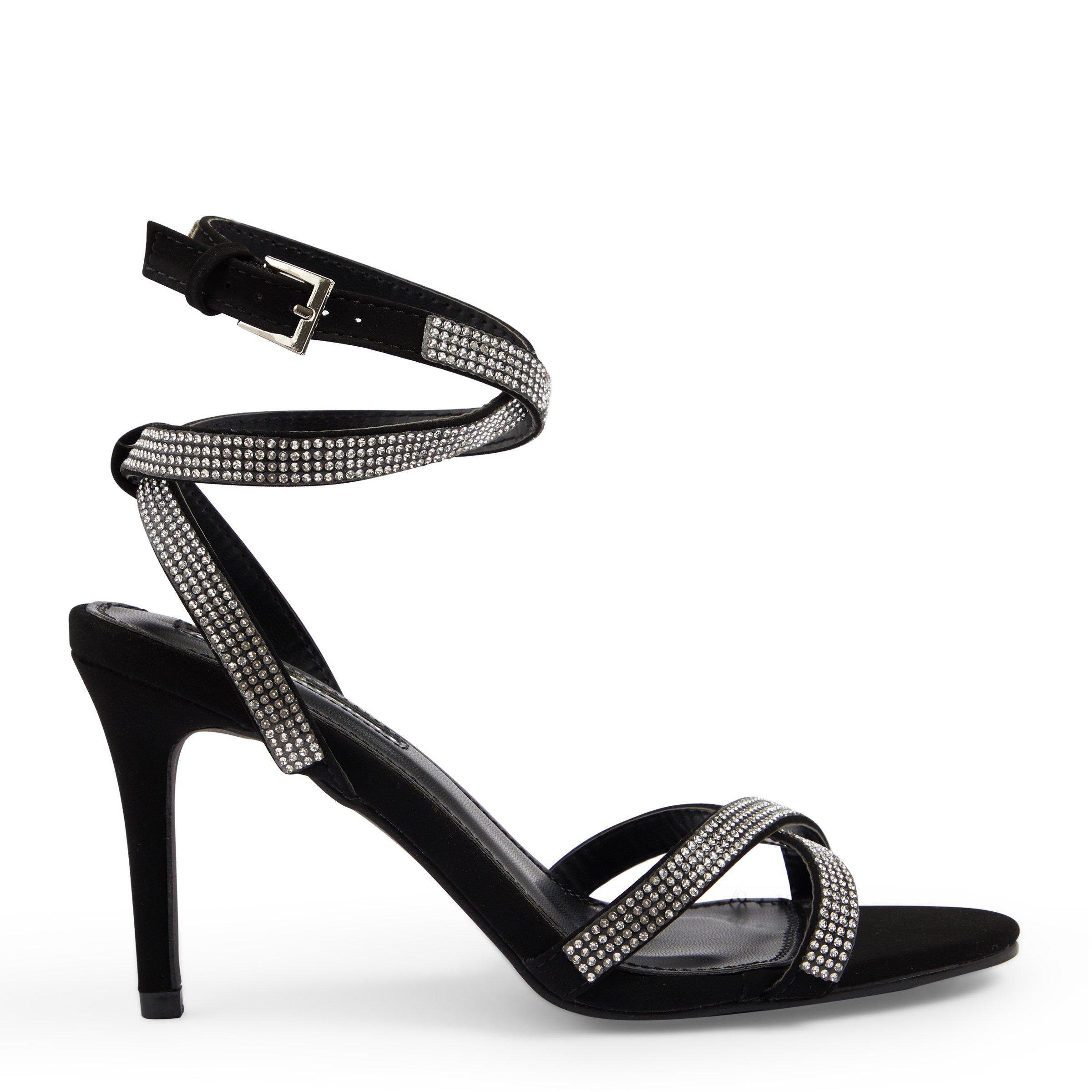 Diamante ankle outlet strap heels