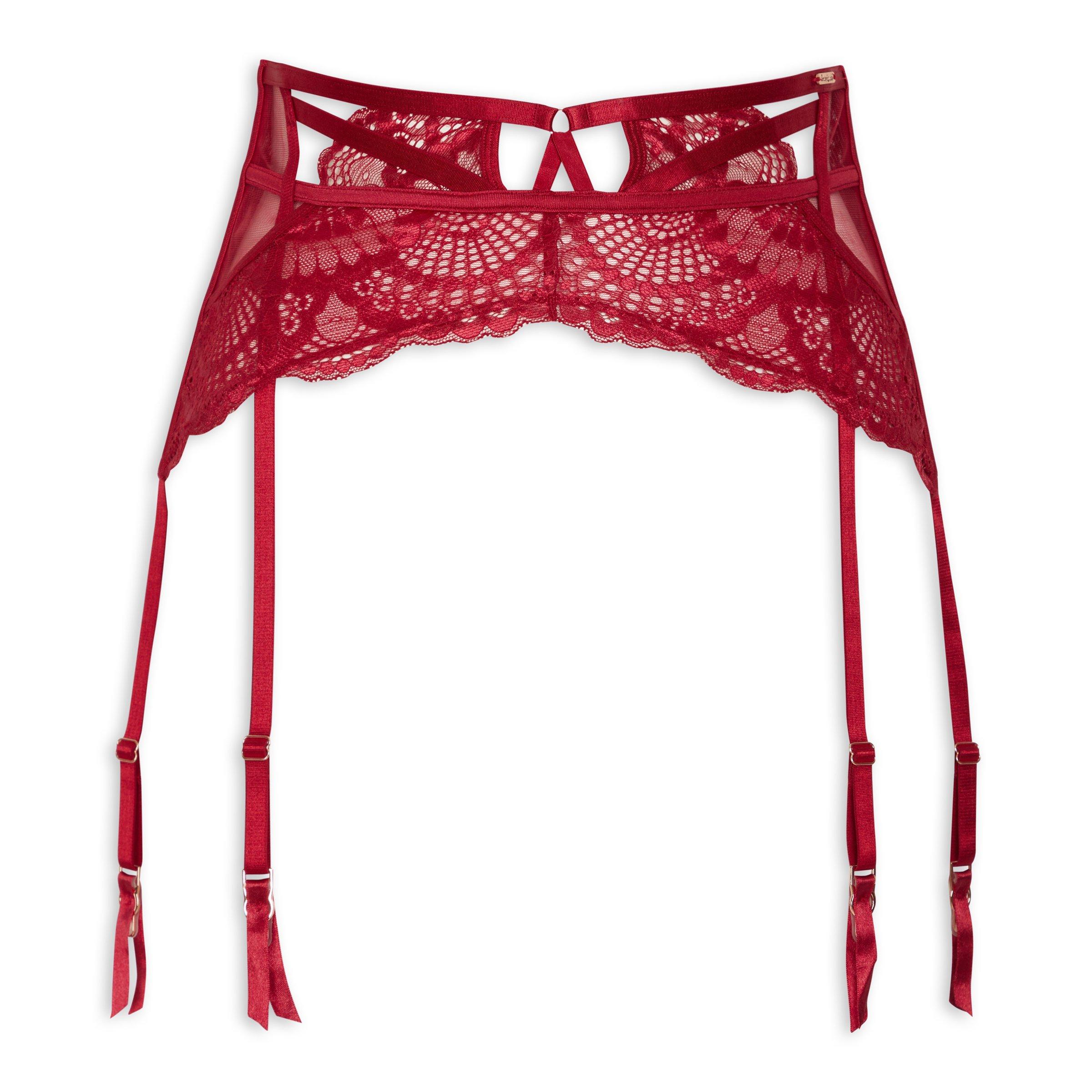 Suspender hotsell belt red