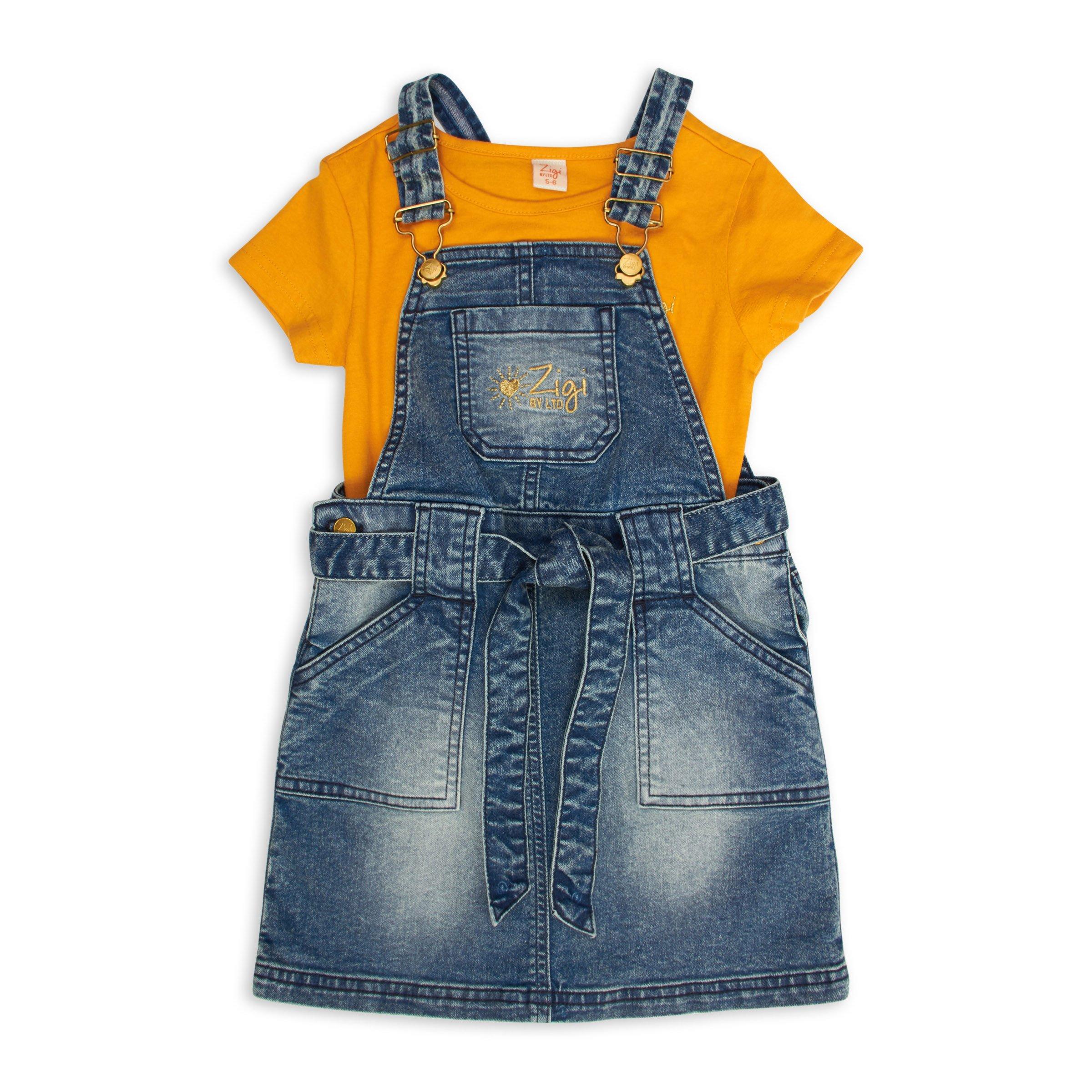 Fancy Denim Dungaree Dress Set For Girls – Lagorii Kids