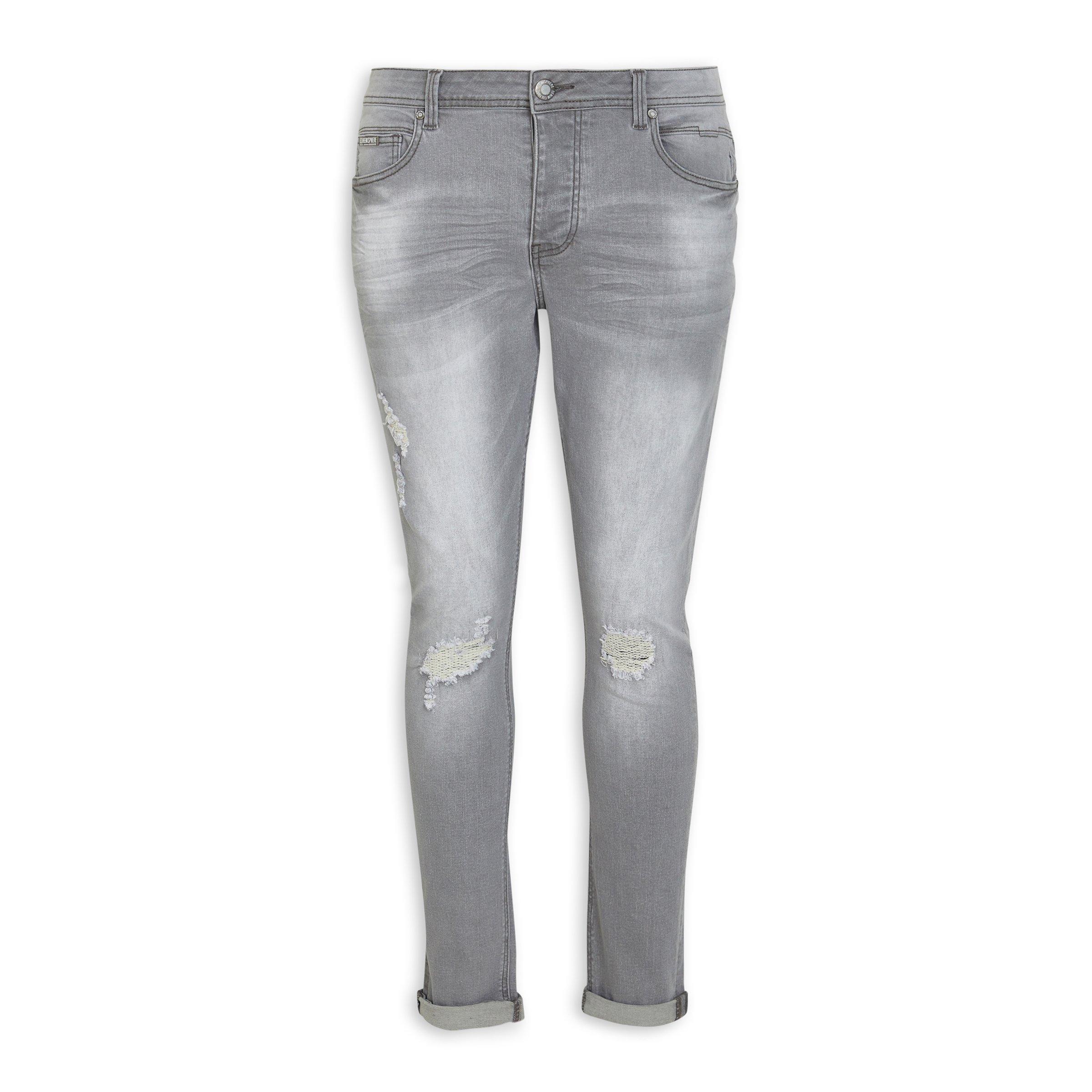 Womens grey deals ripped skinny jeans