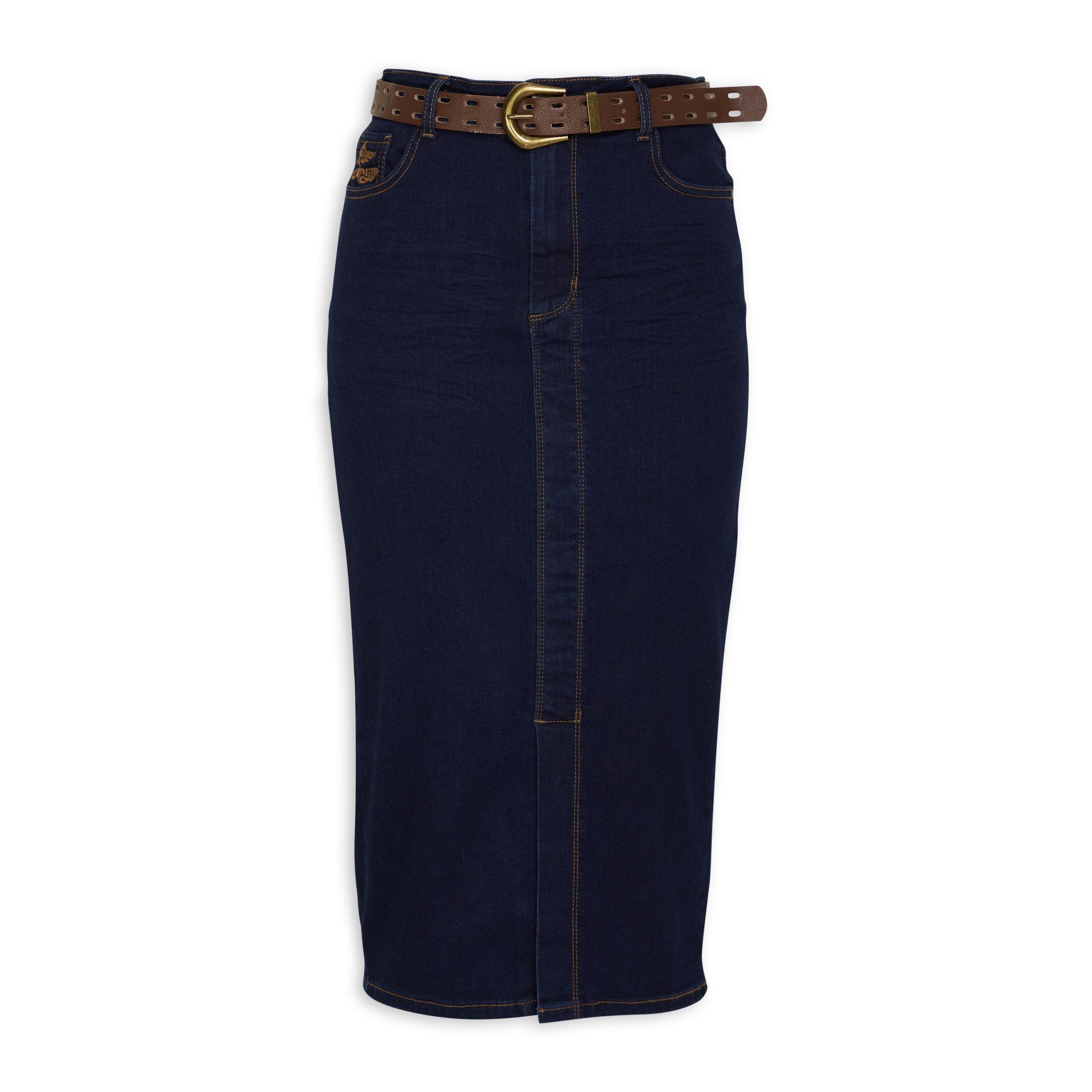 Navy Denim Pencil Skirt 3086796 Ginger Mary