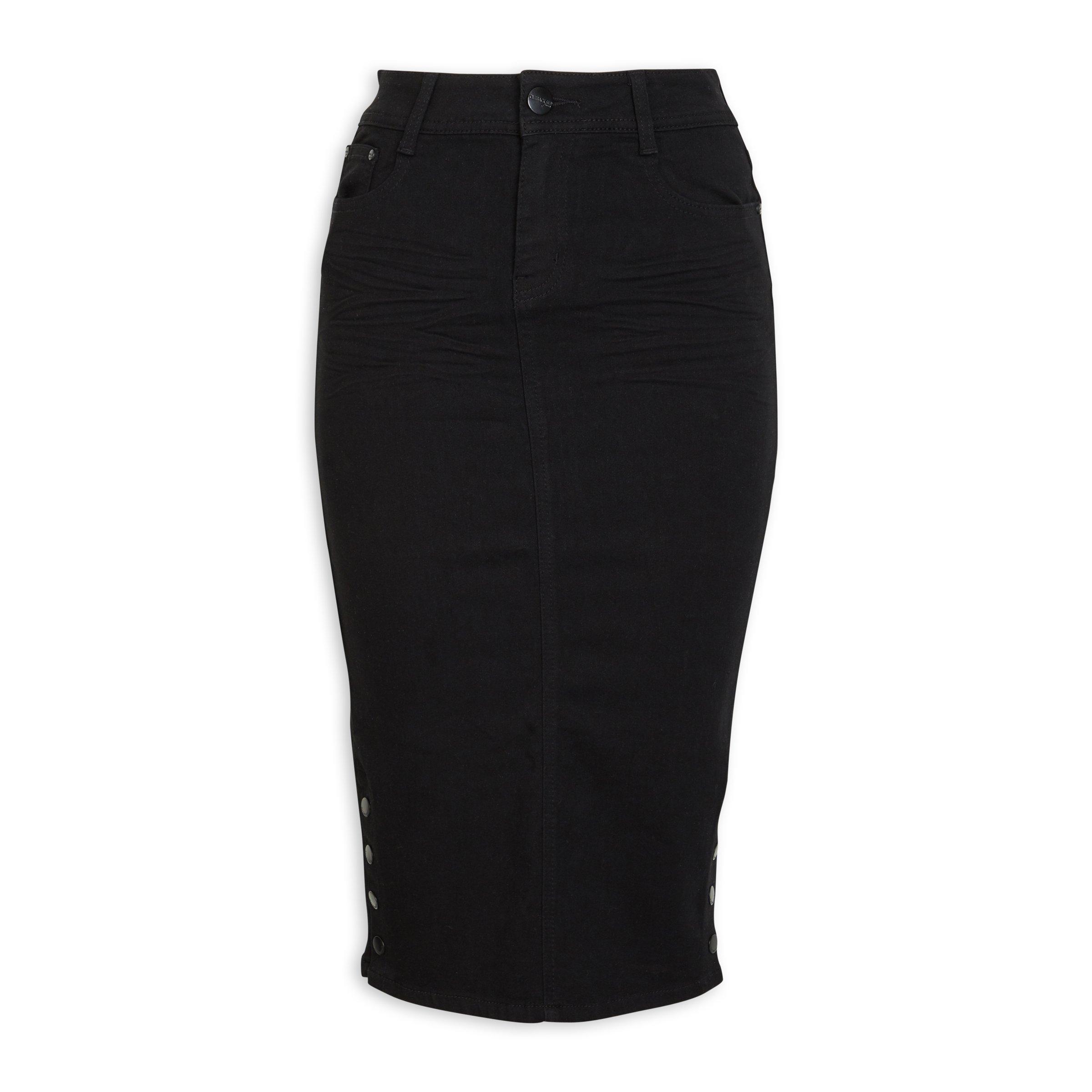 Black denim best sale pencil skirt