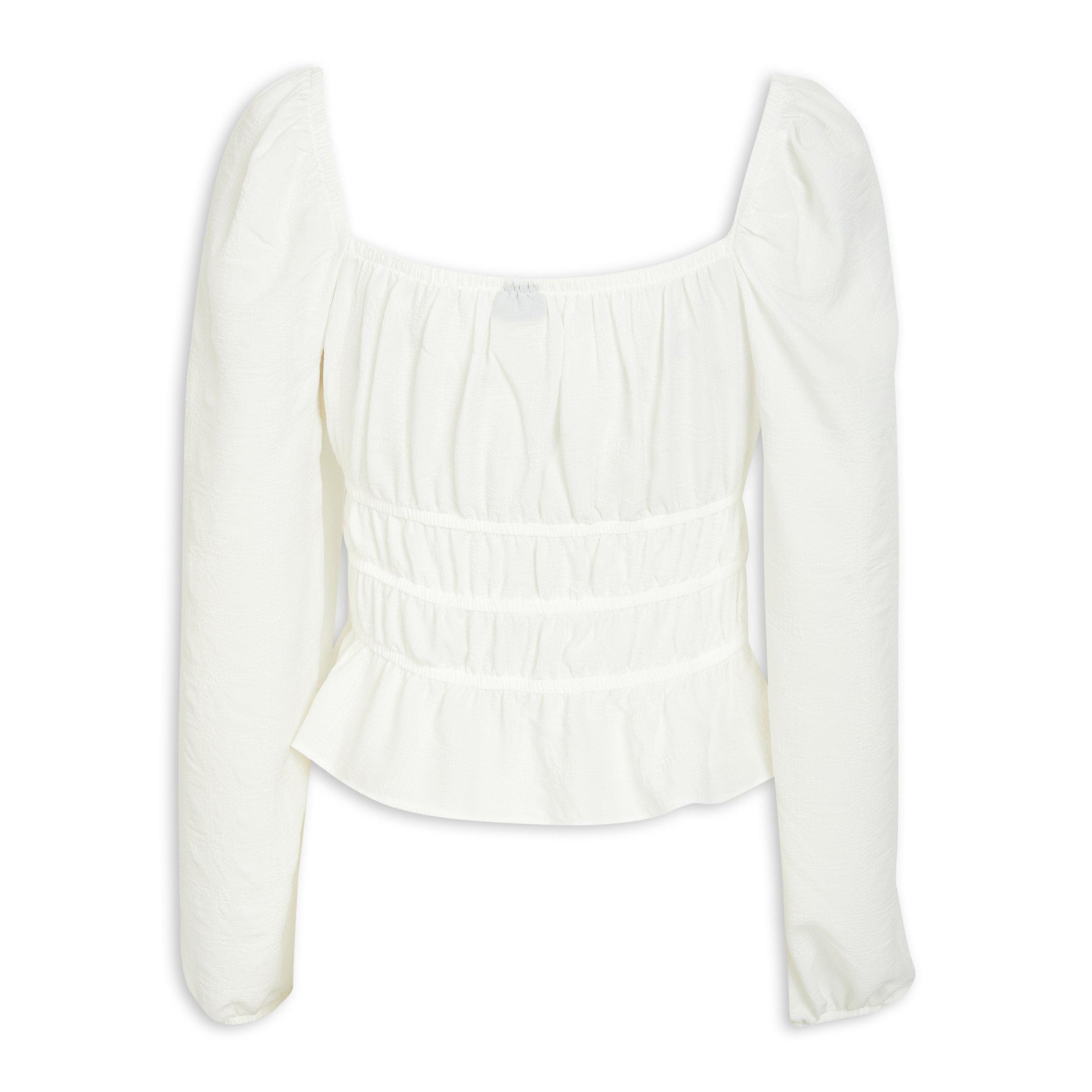 White Peplum Top (3087627) | Identity