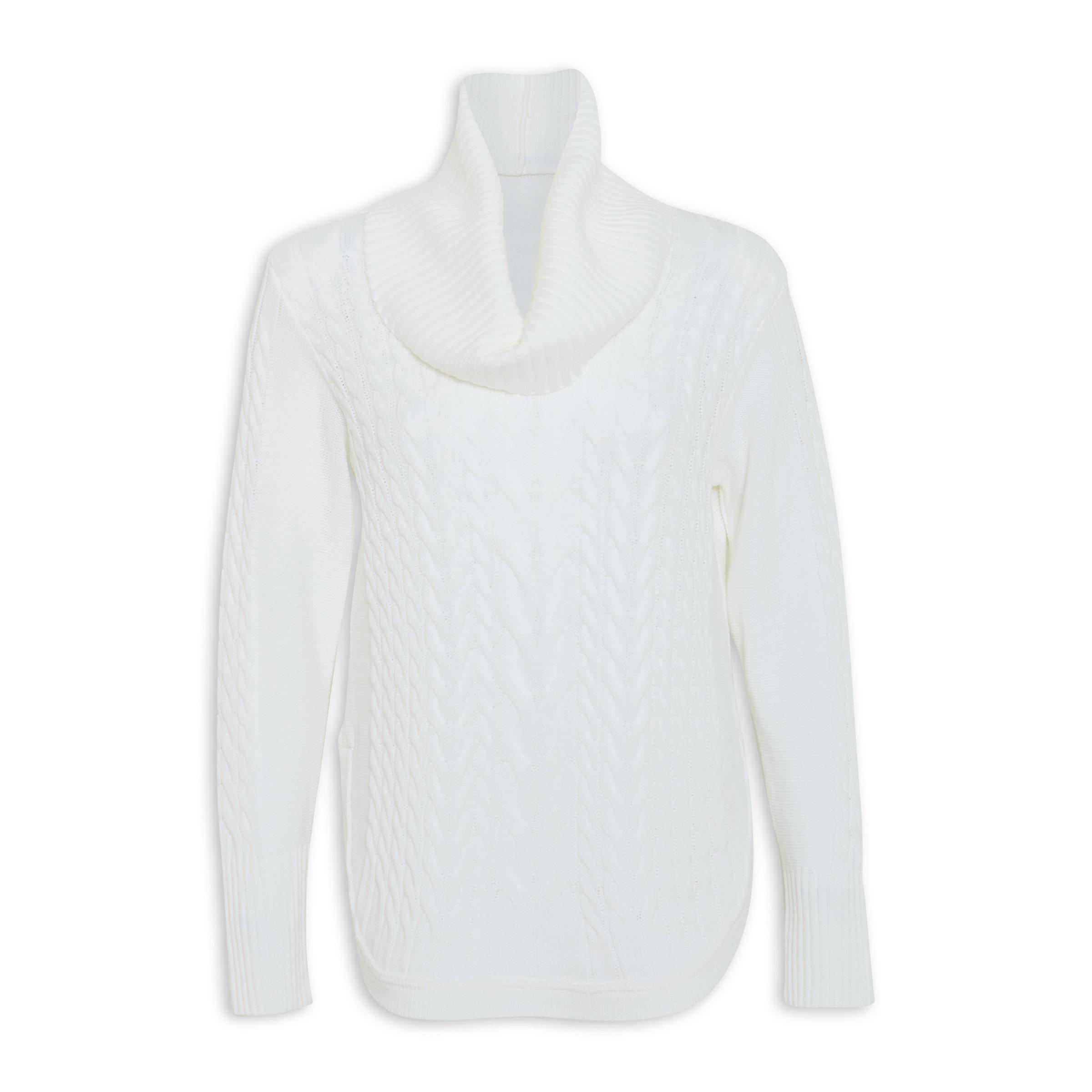  White Cowl Neck Sweater