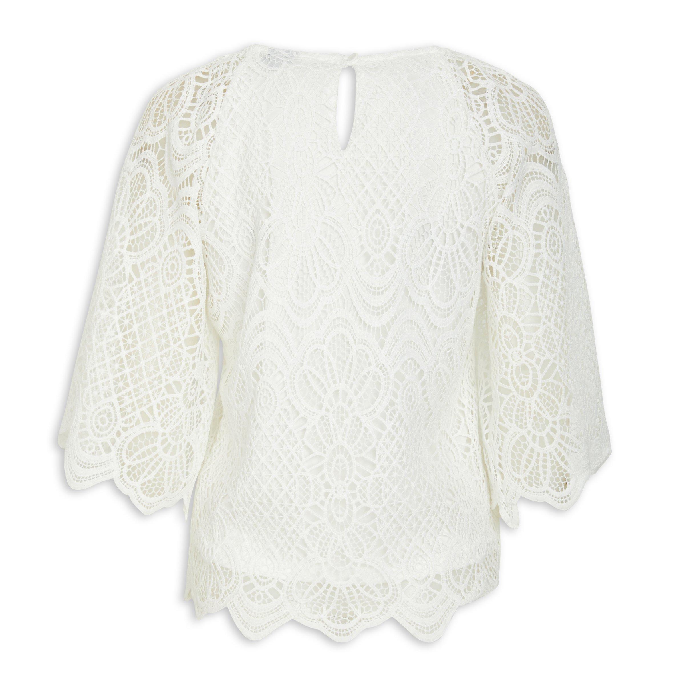 Lace shop batwing top