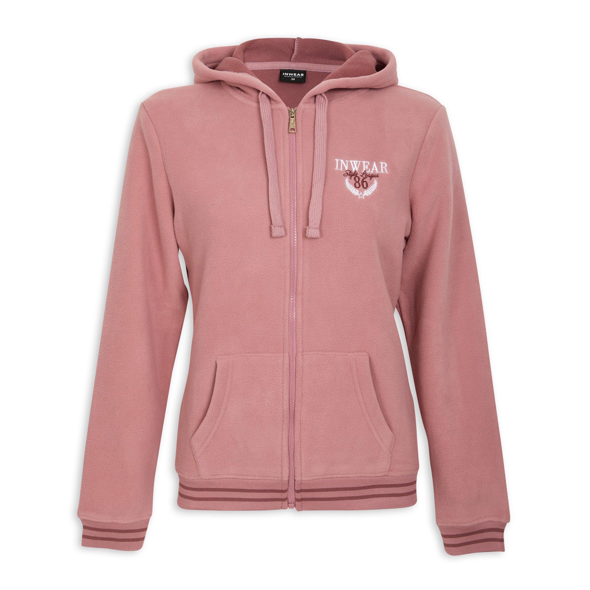 Pink zip through hoodie hot sale