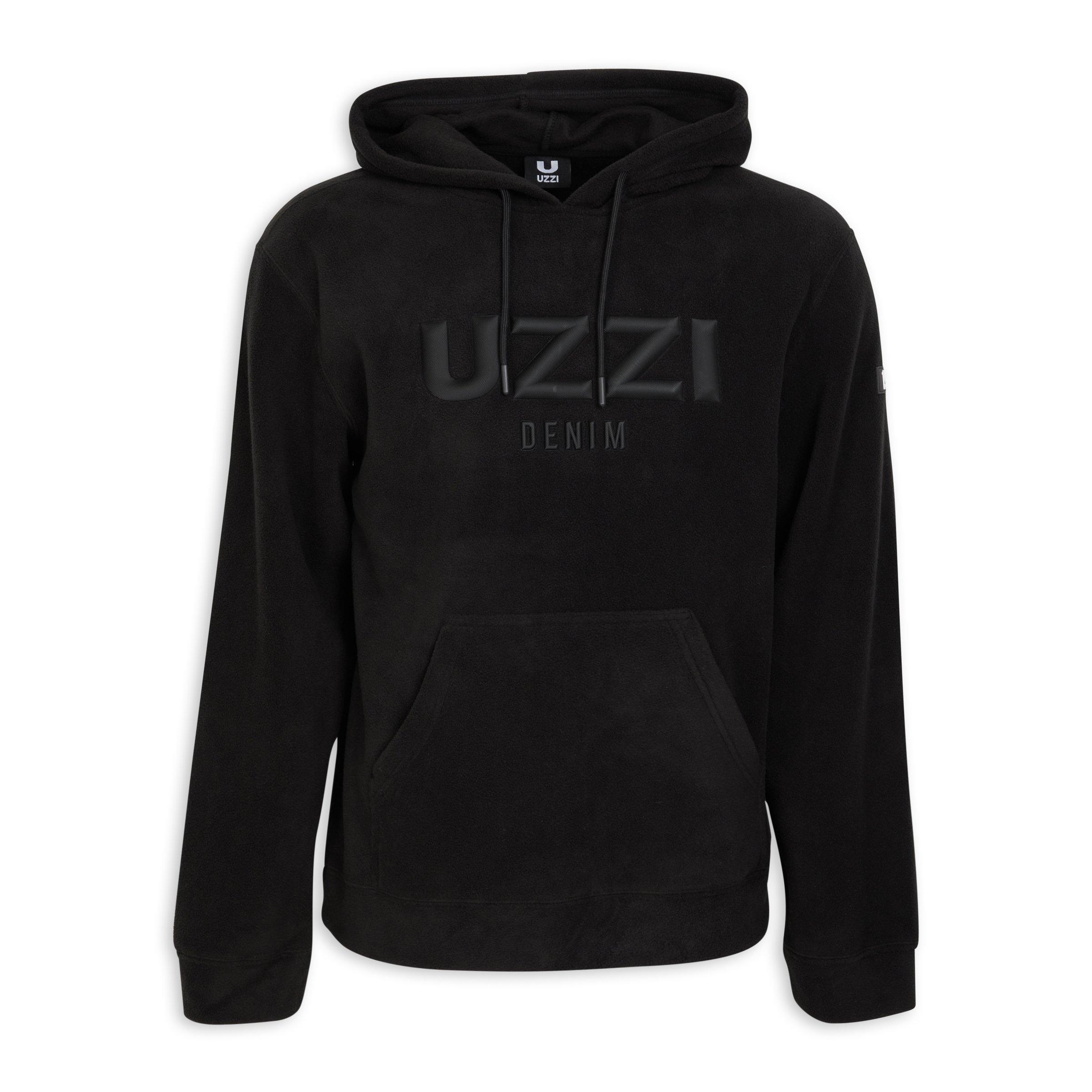 Black Polar Fleece Branded Hoodie 3088427 UZZI