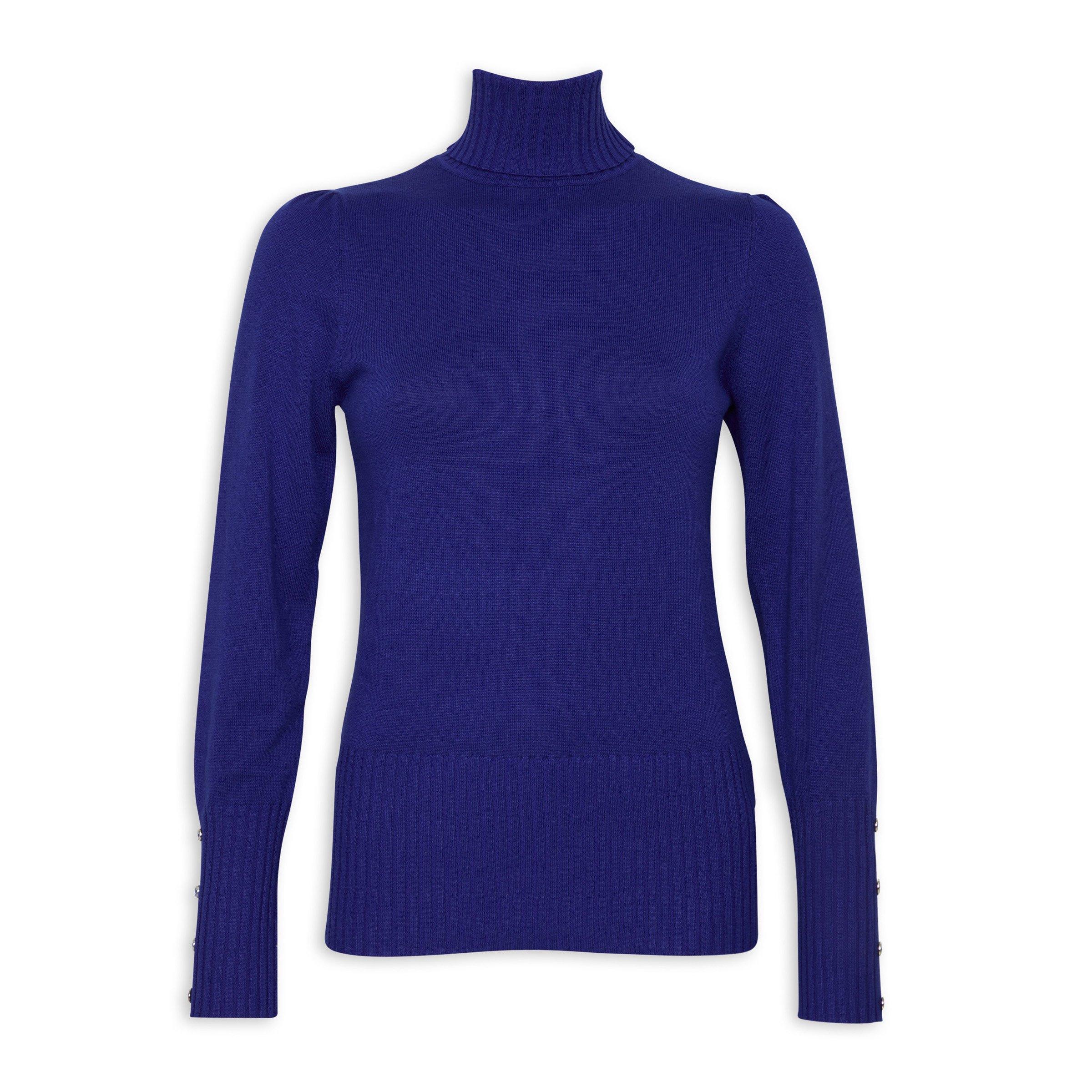 Cobalt blue clearance polo neck jumper