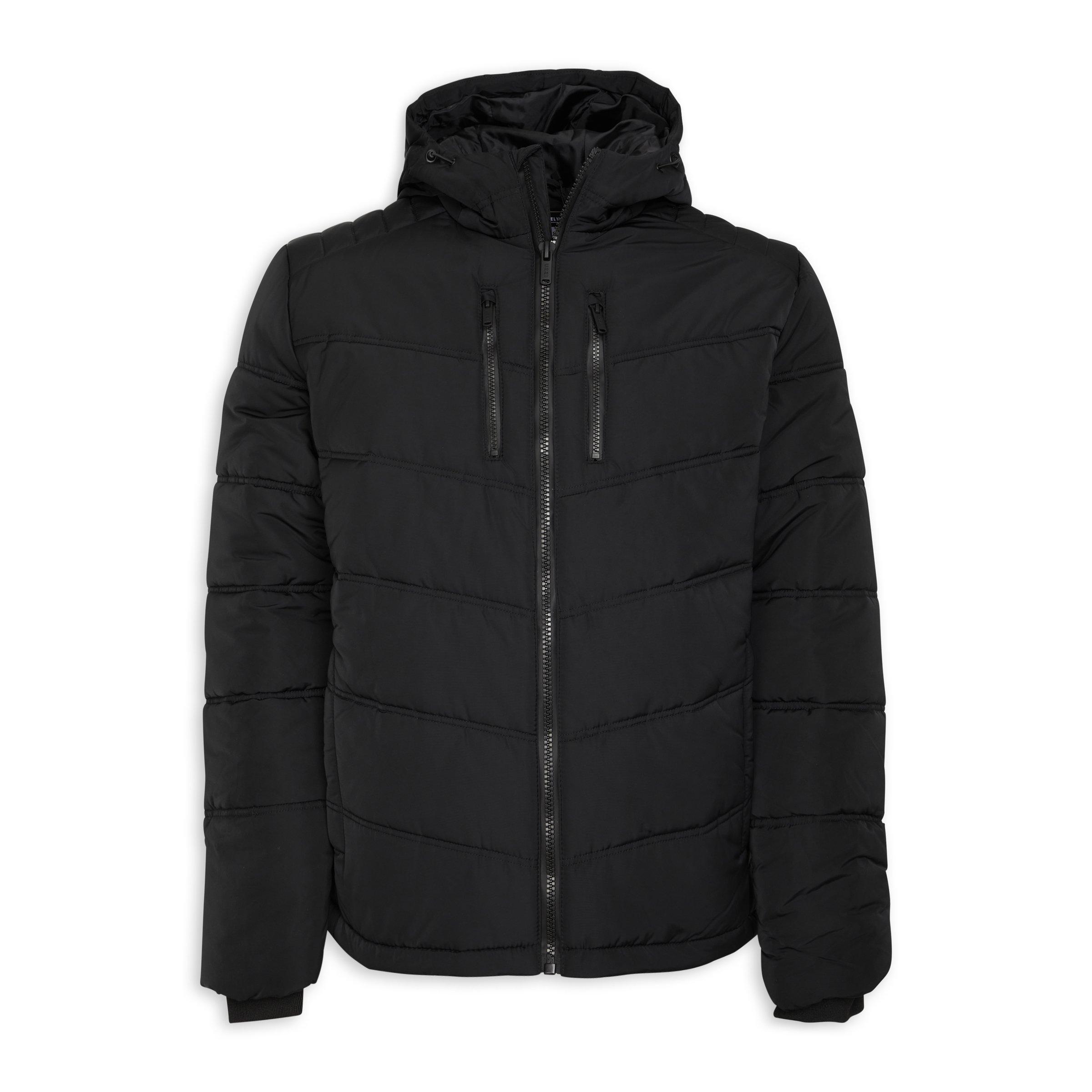 Black Quilted Zip Through Jacket (3089315)