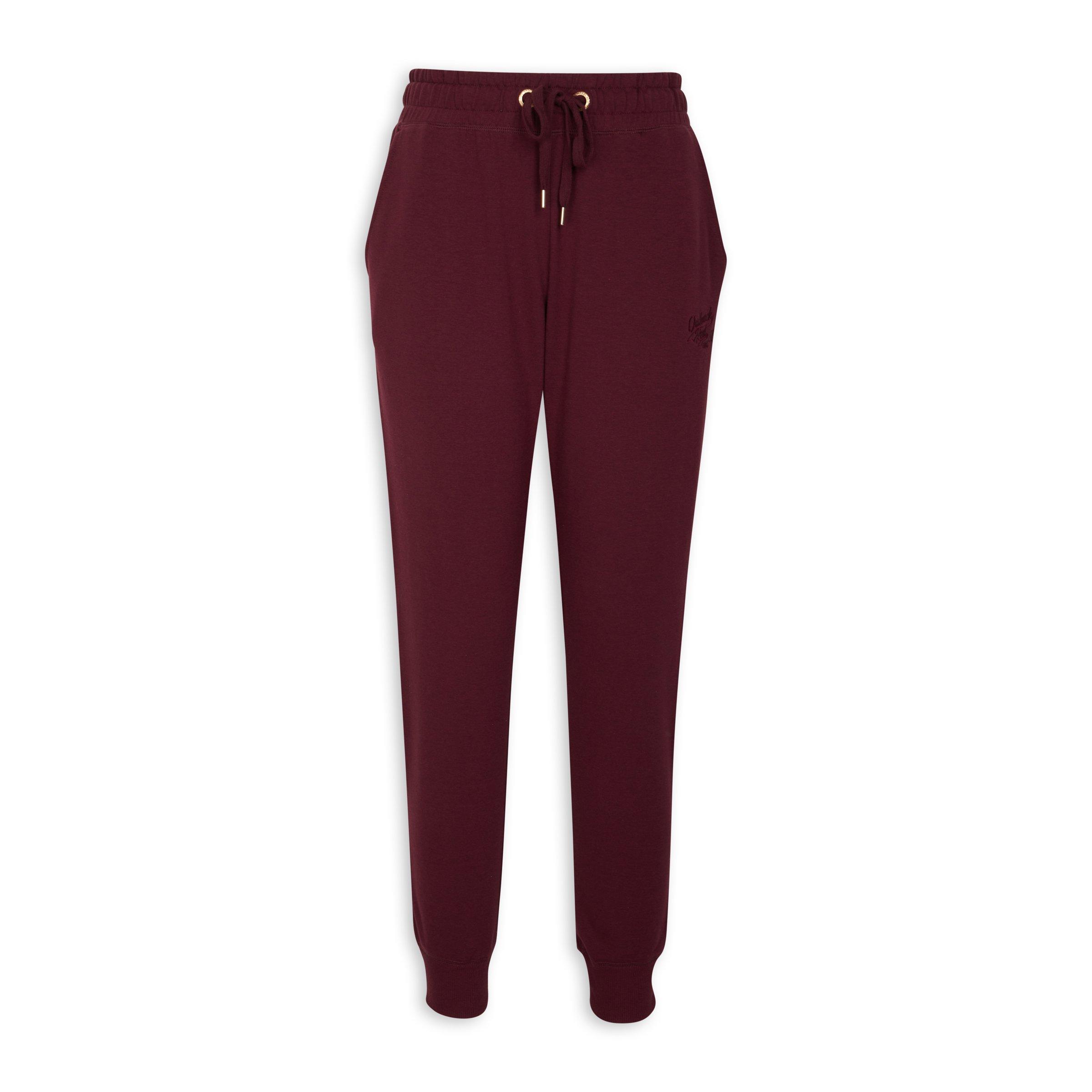 Burgundy joggers online womens