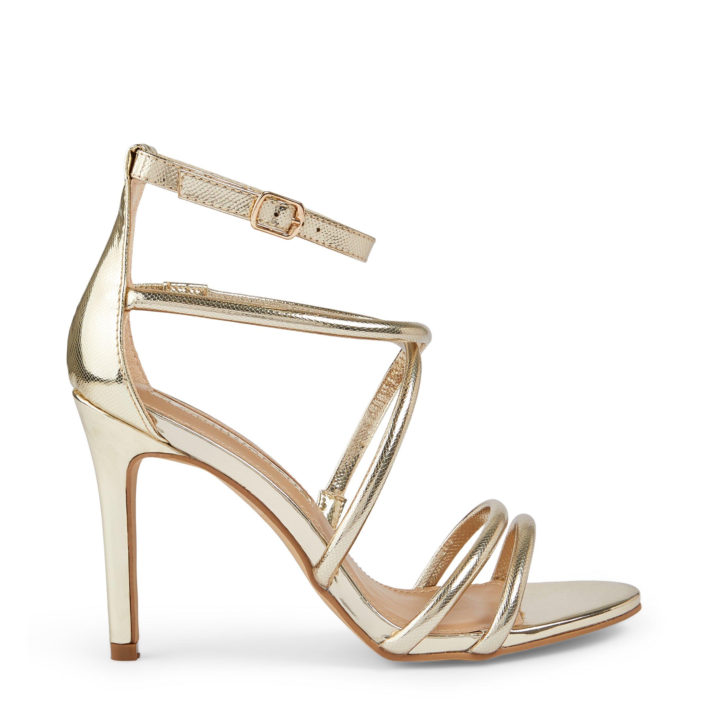 Gold ankle hotsell wrap heels