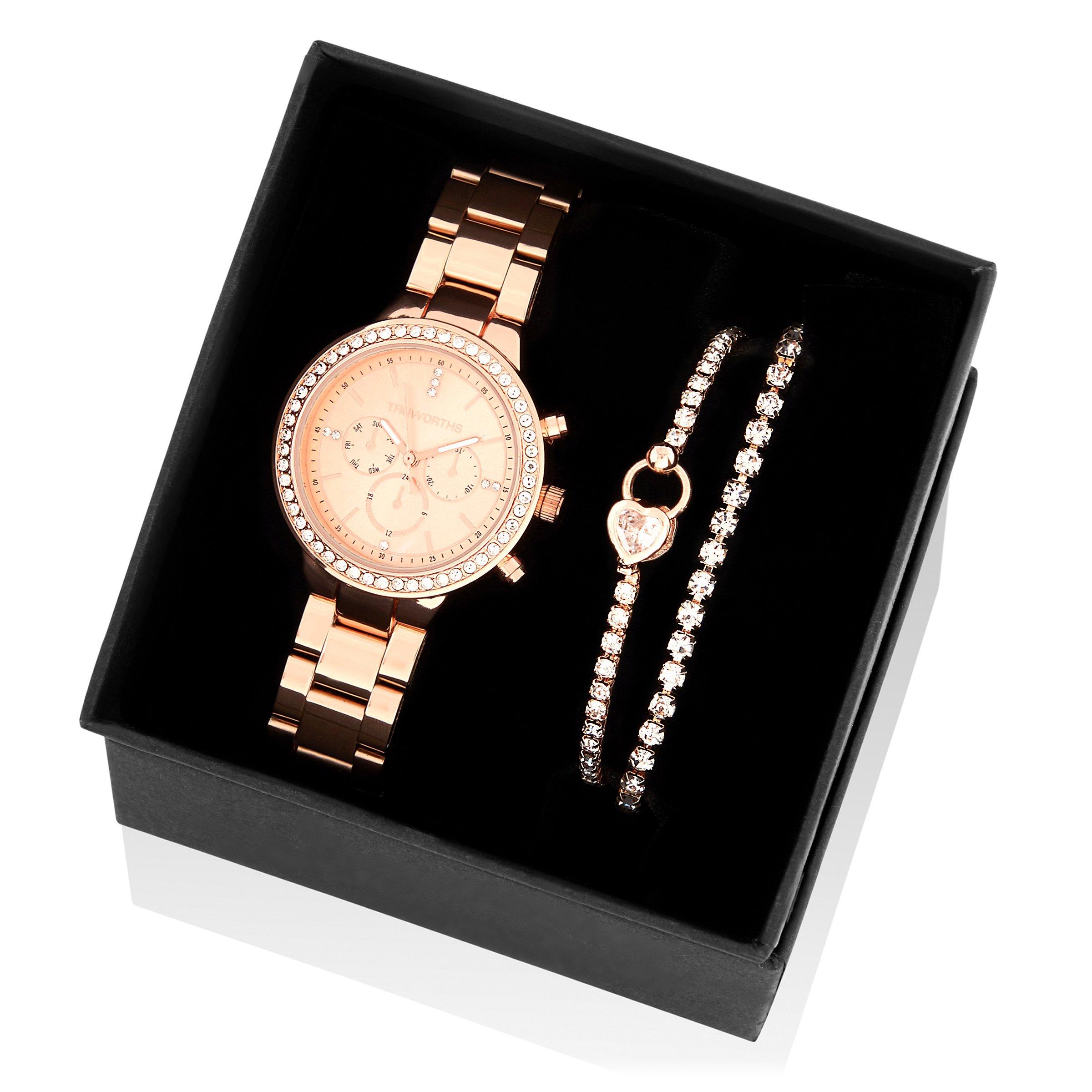 Gold watch and clearance bracelet