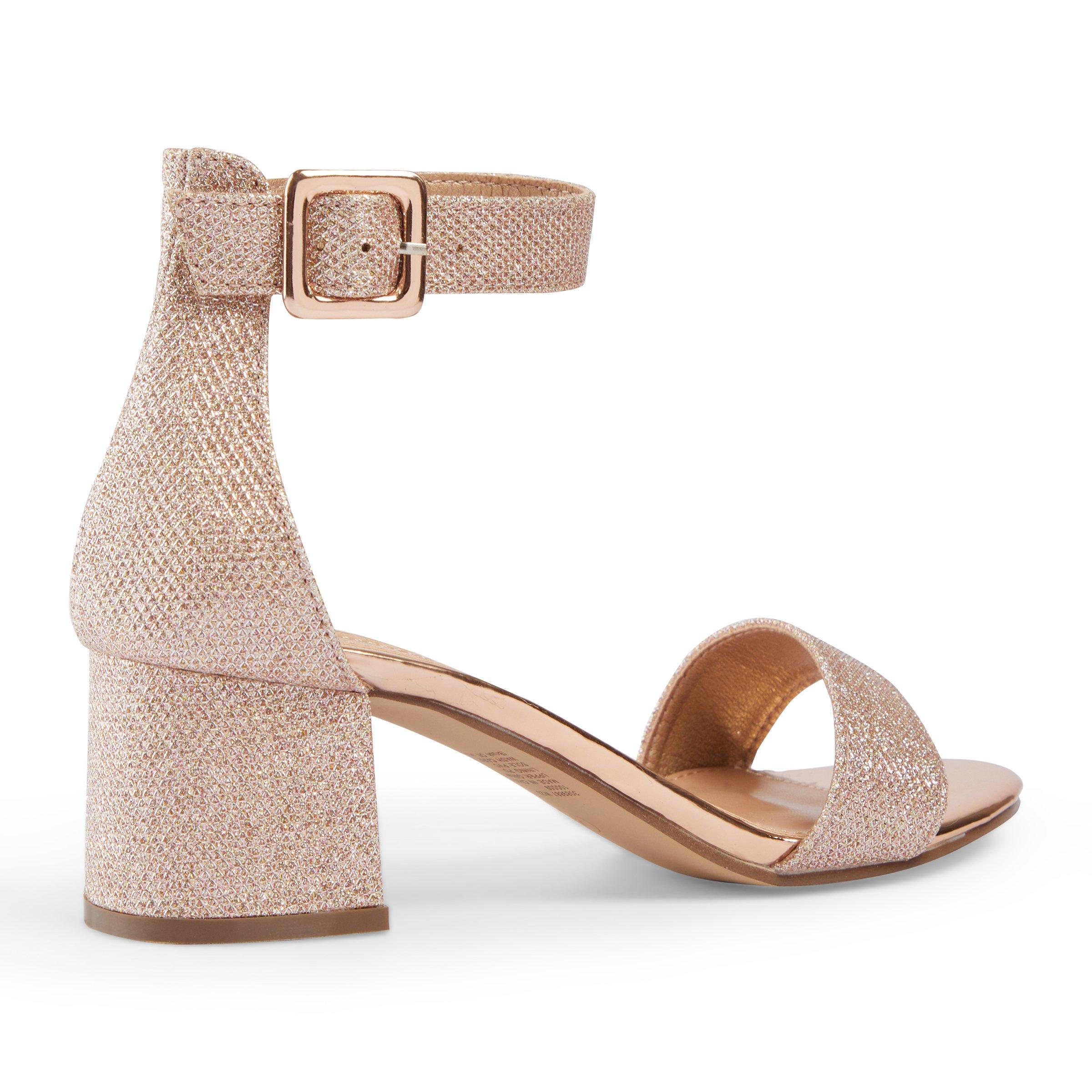 Pink glitter 2024 block heels