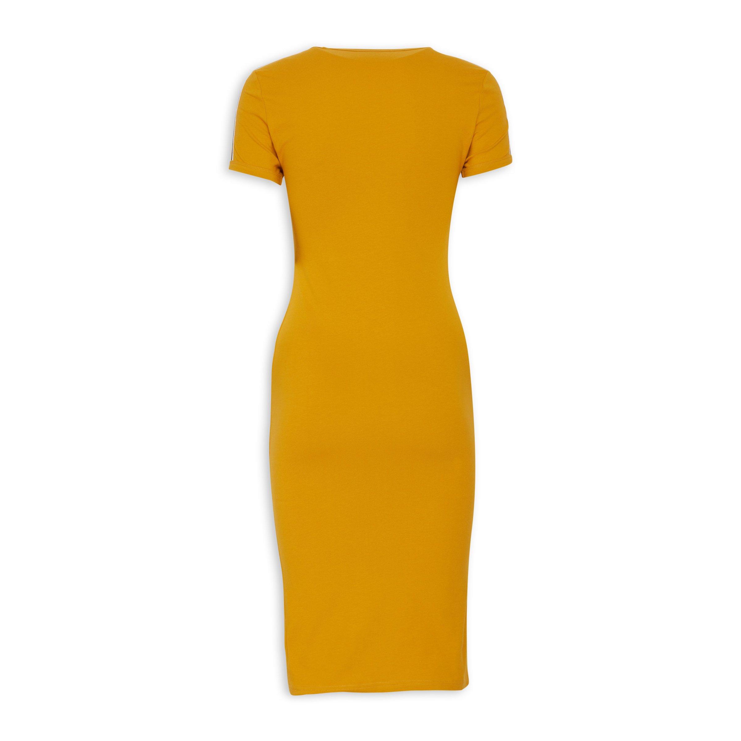 Mustard cape detail bodycon dress sales