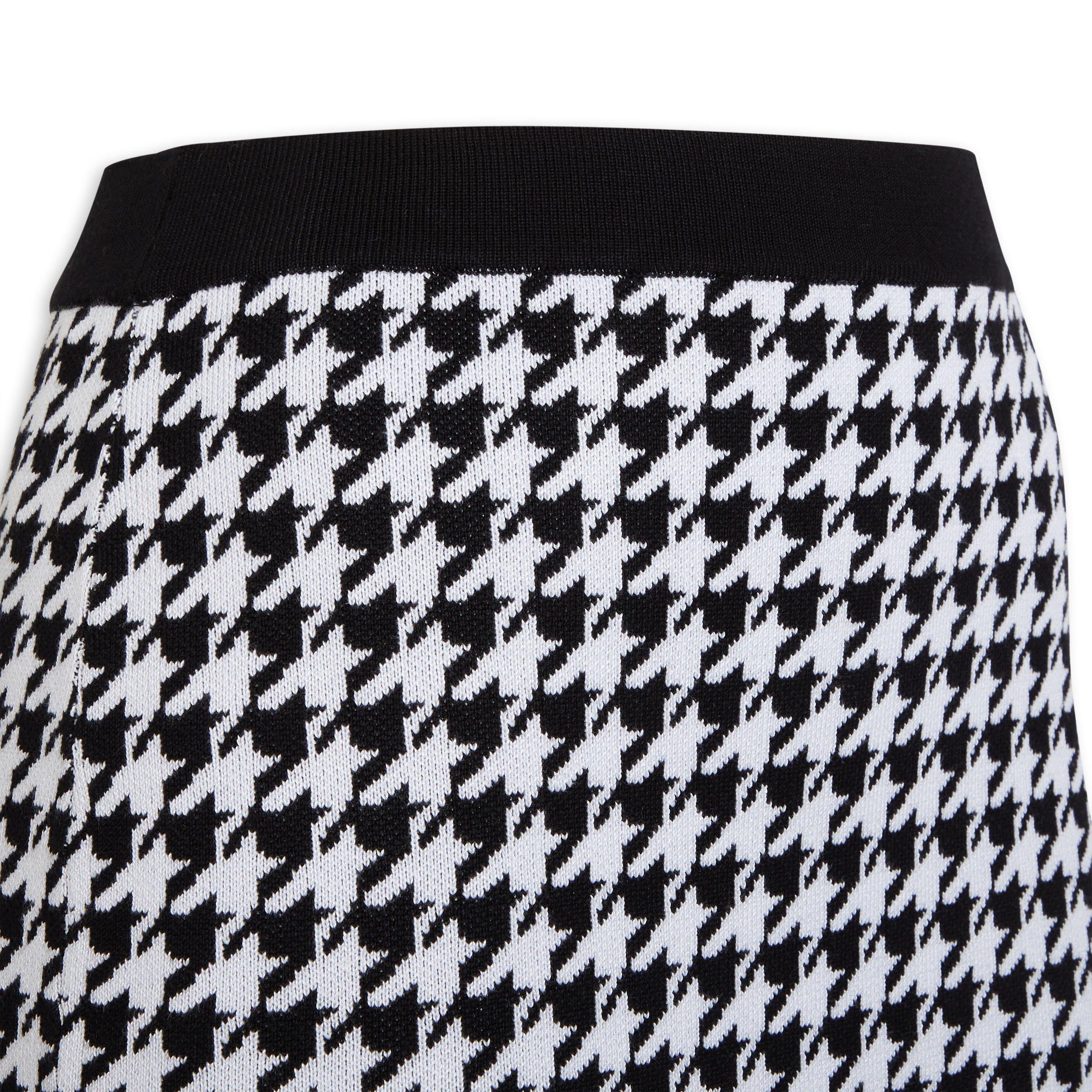 Black and shop white houndstooth skirt