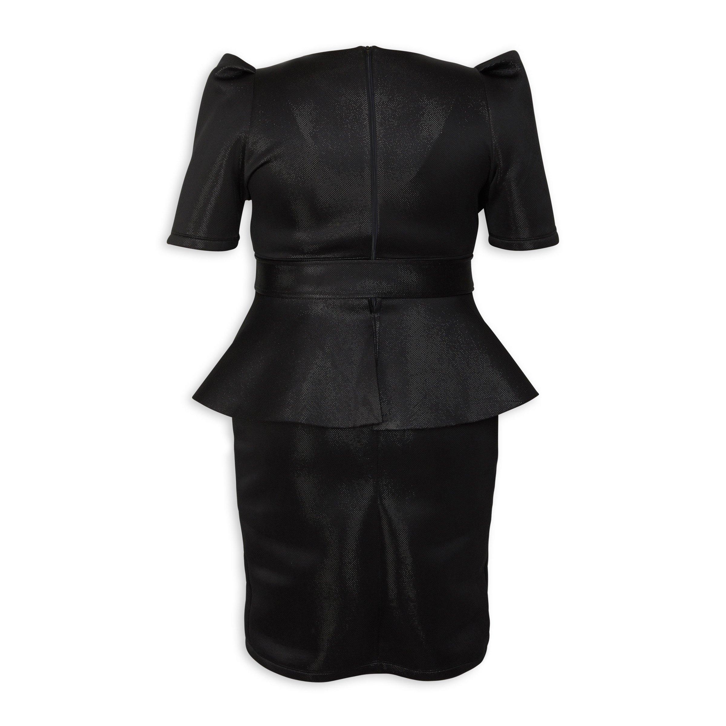 Black peplum dress with sleeves best sale