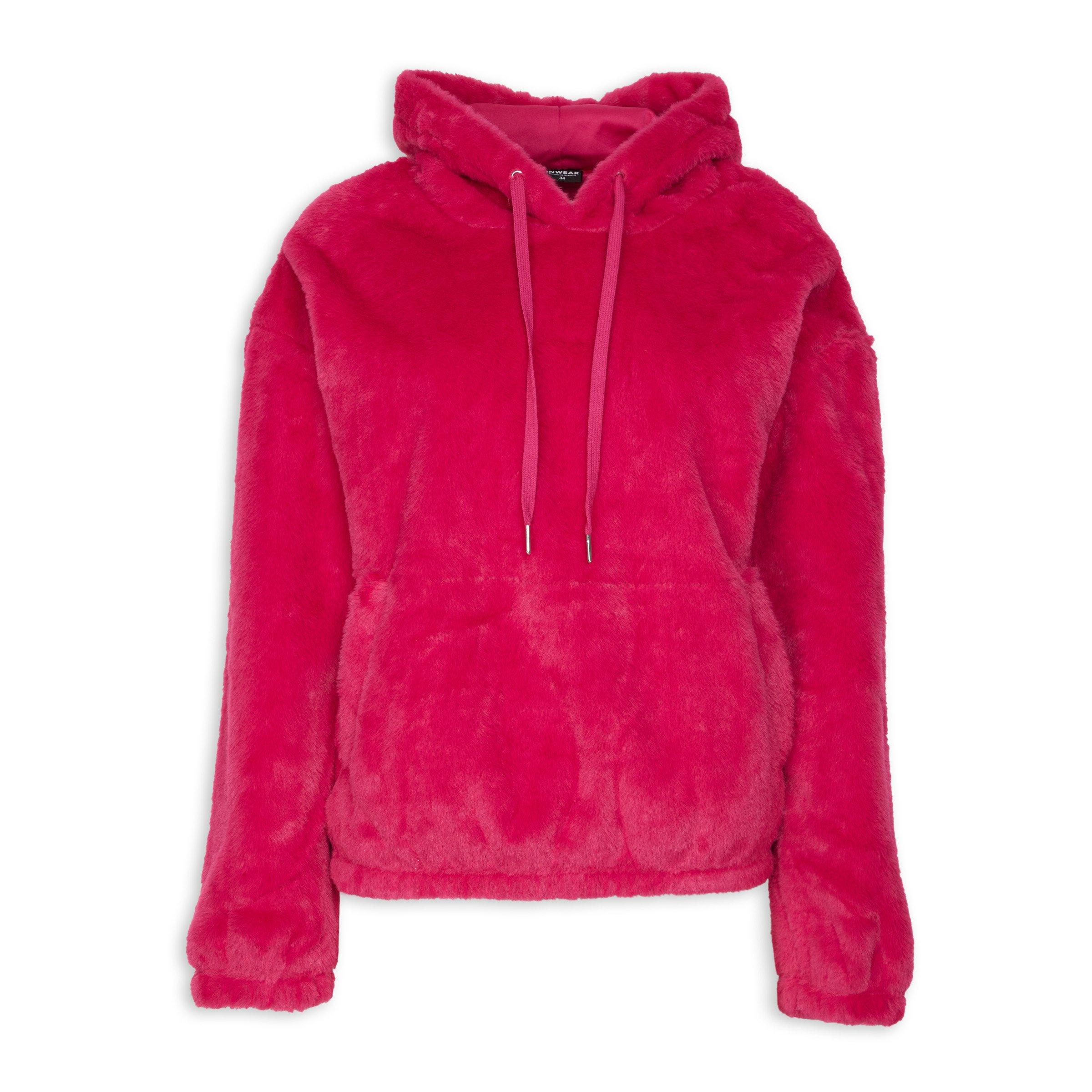 Fluffy pink hoodie hotsell