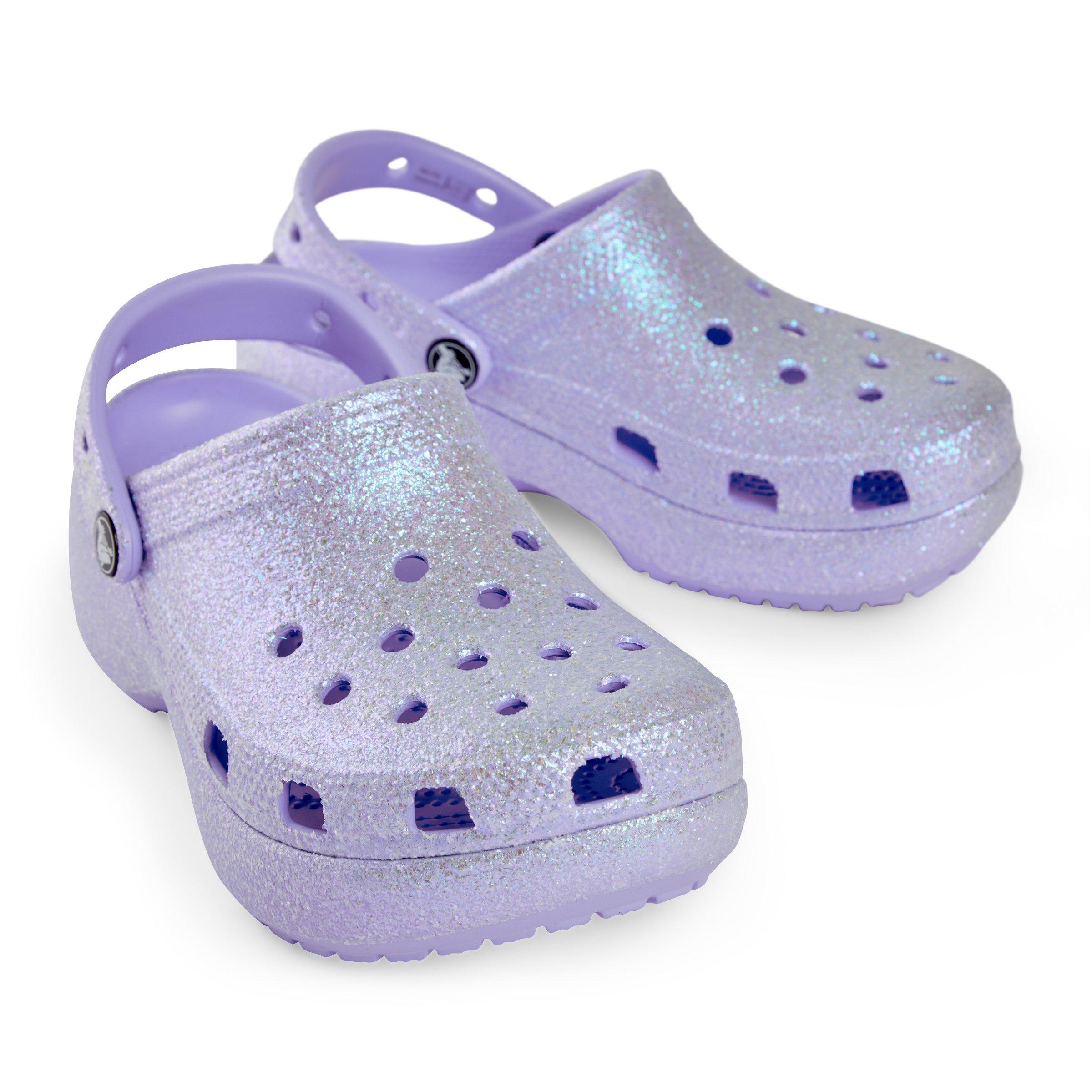 Purple glitter deals crocs