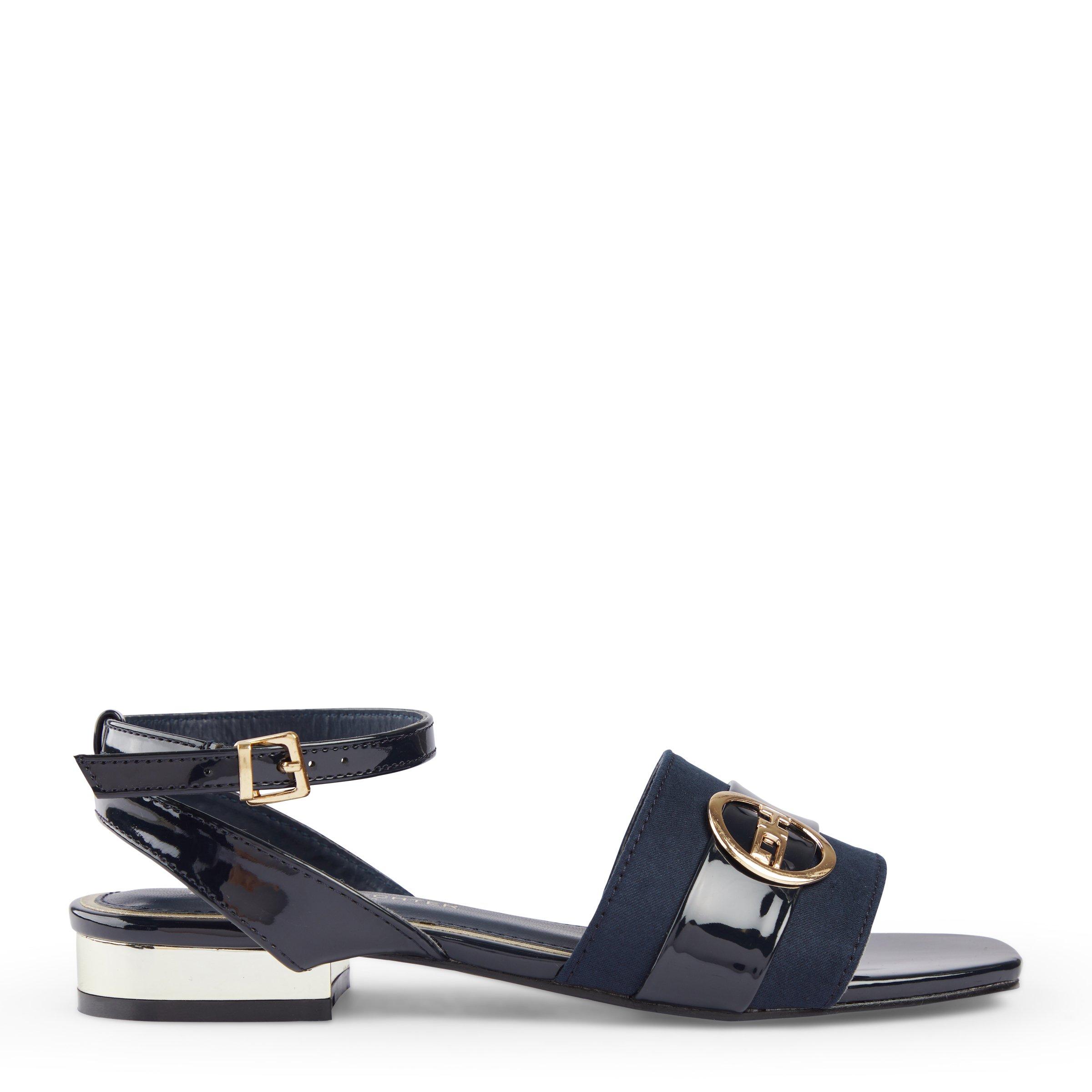 Navy low shop block heel sandals