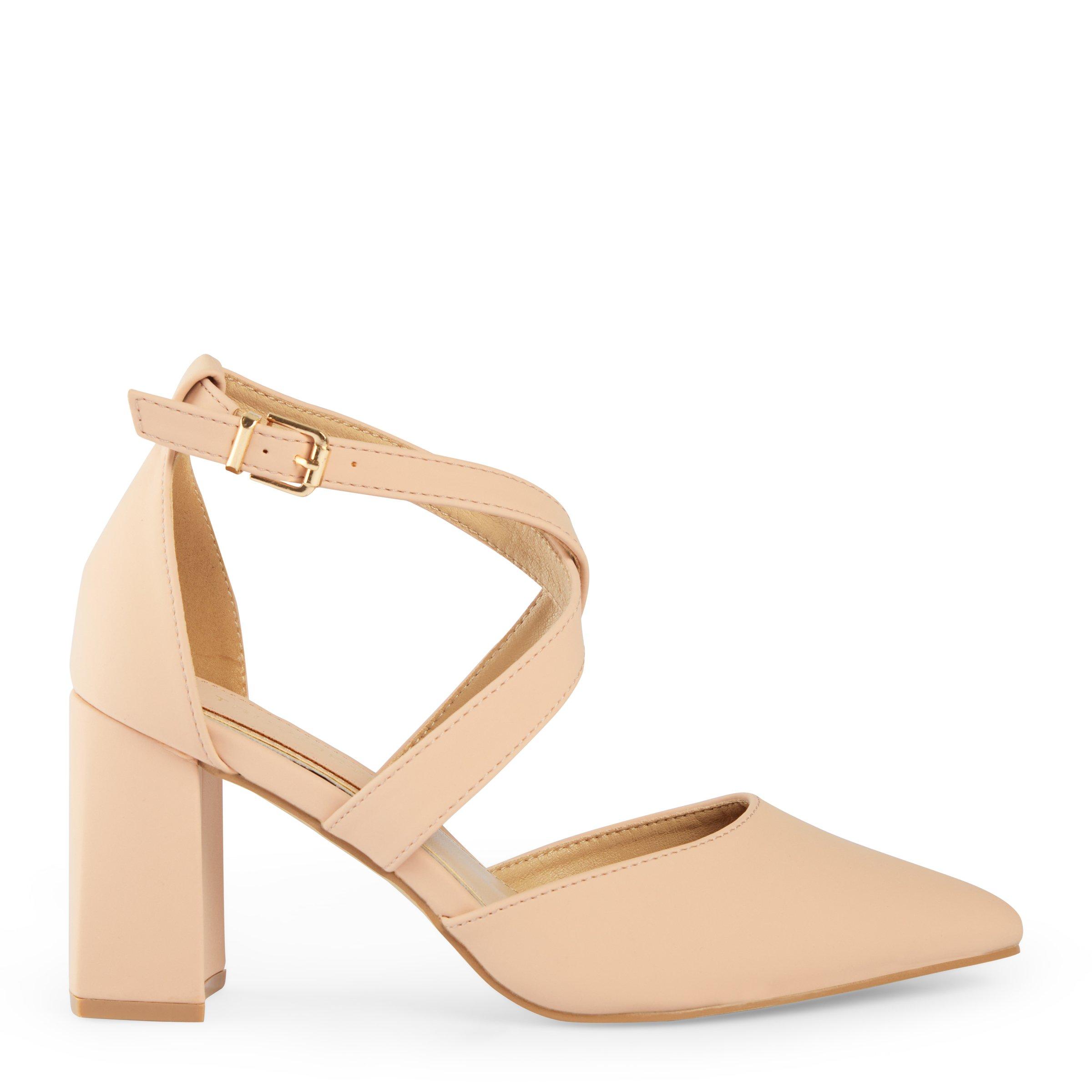 Nude colour best sale block heels