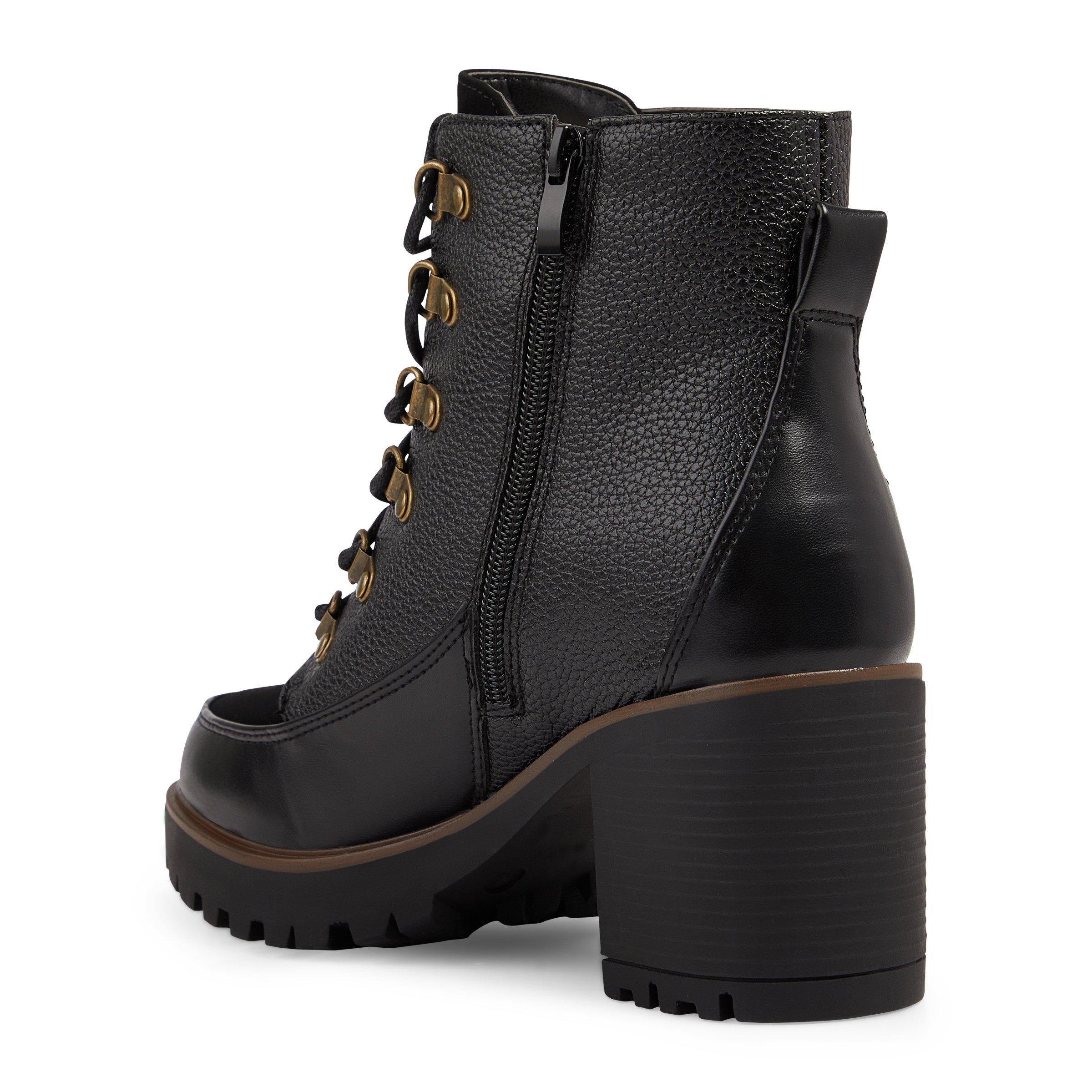 Black heeled military clearance boots