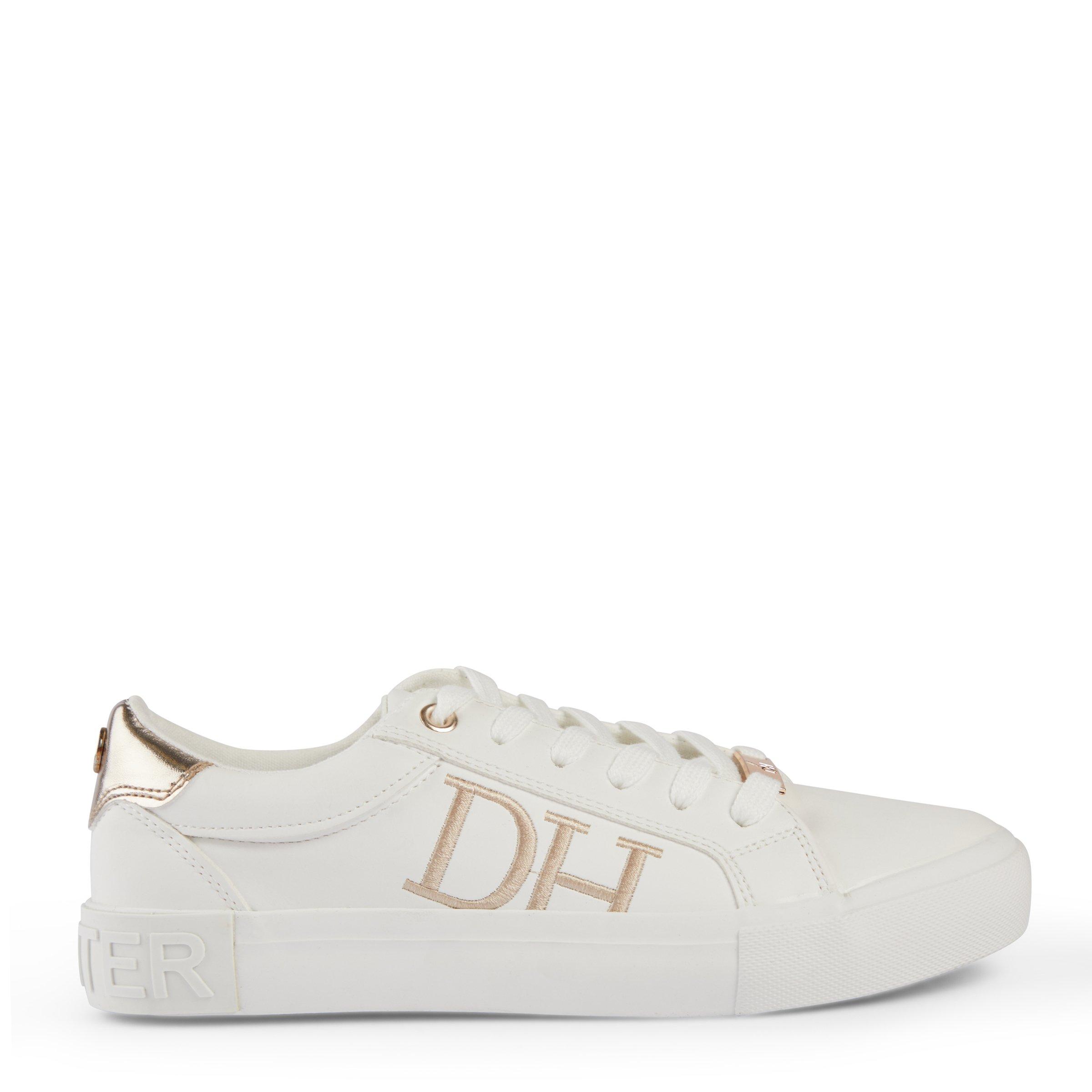 White and store rose gold sneakers