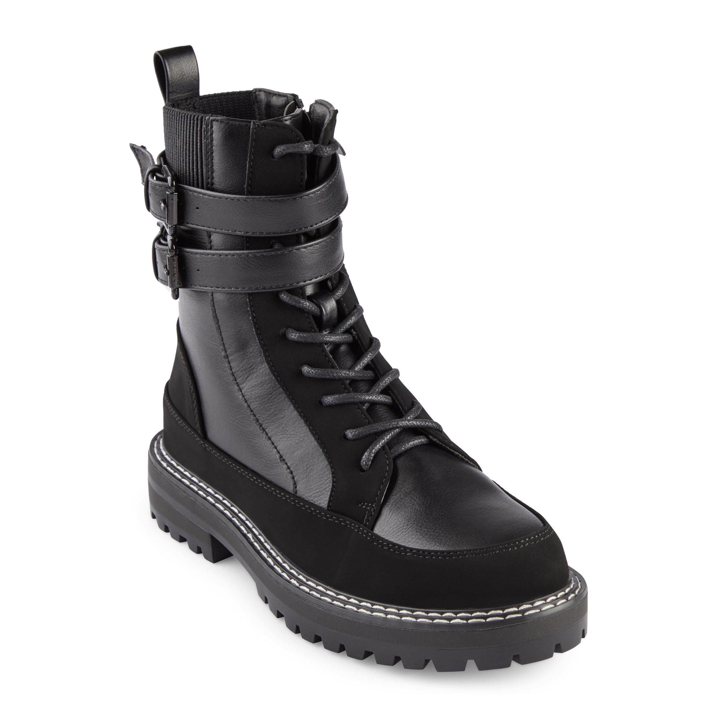 River island black on sale lace up boots