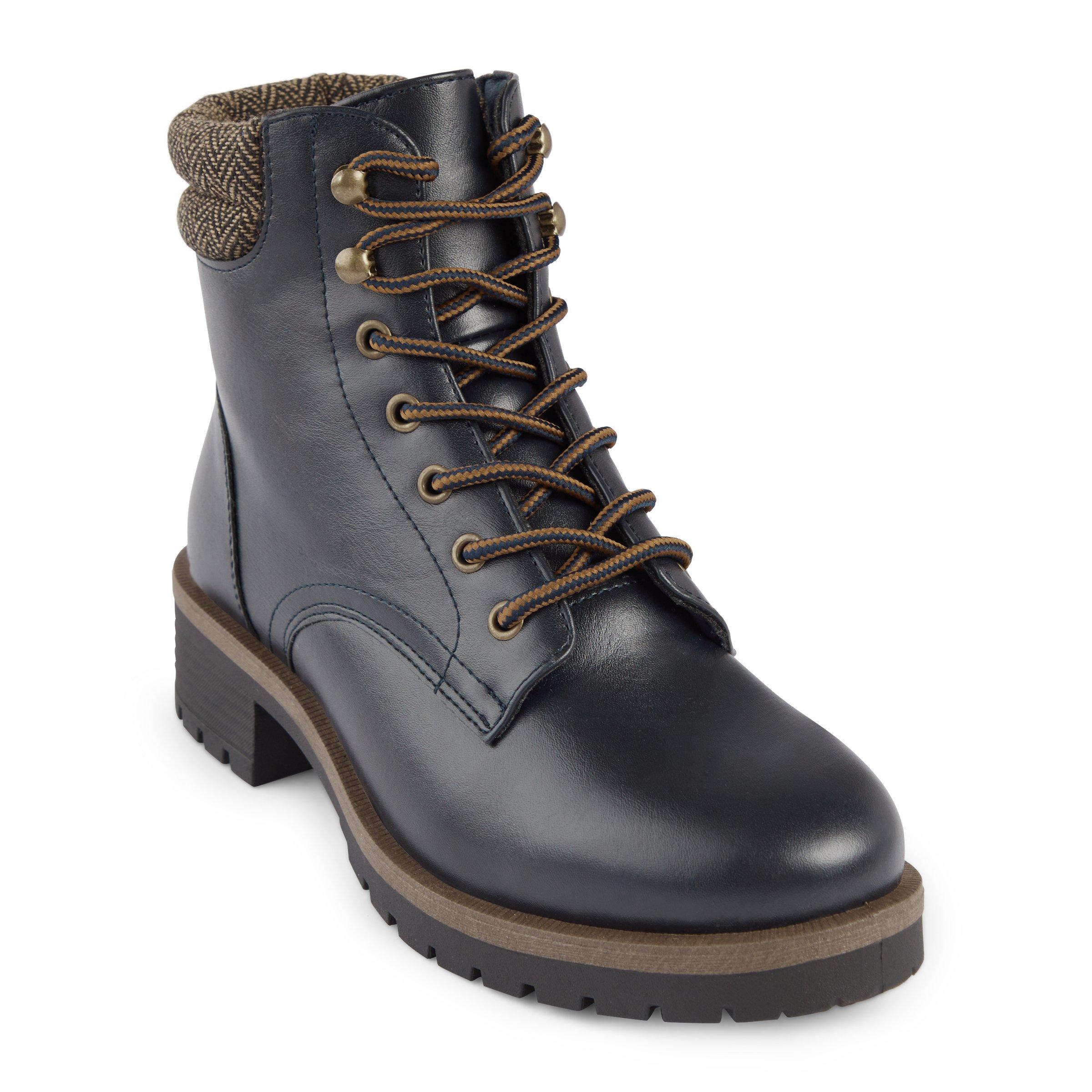 Lace up navy discount boots