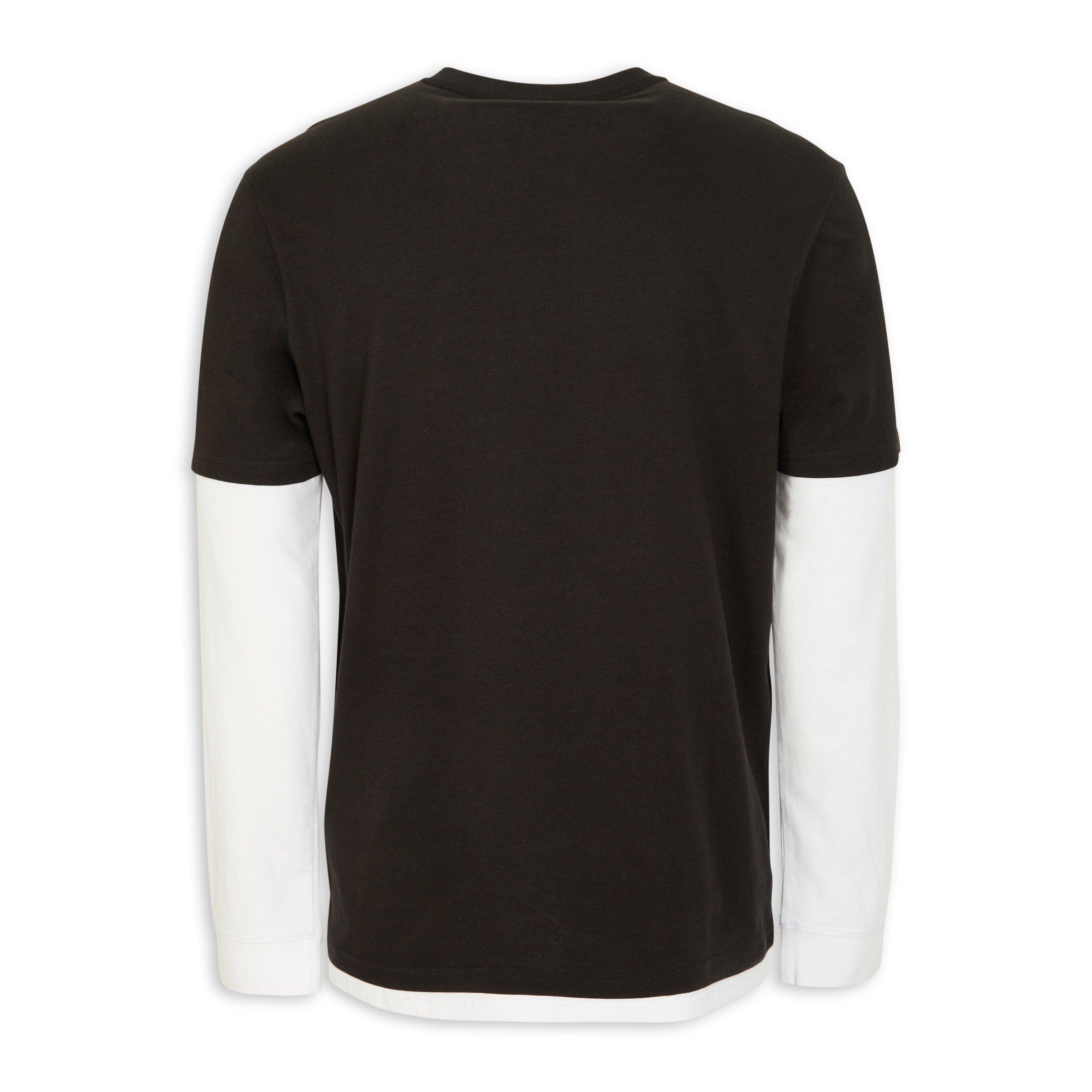 black and white long sleeve tee