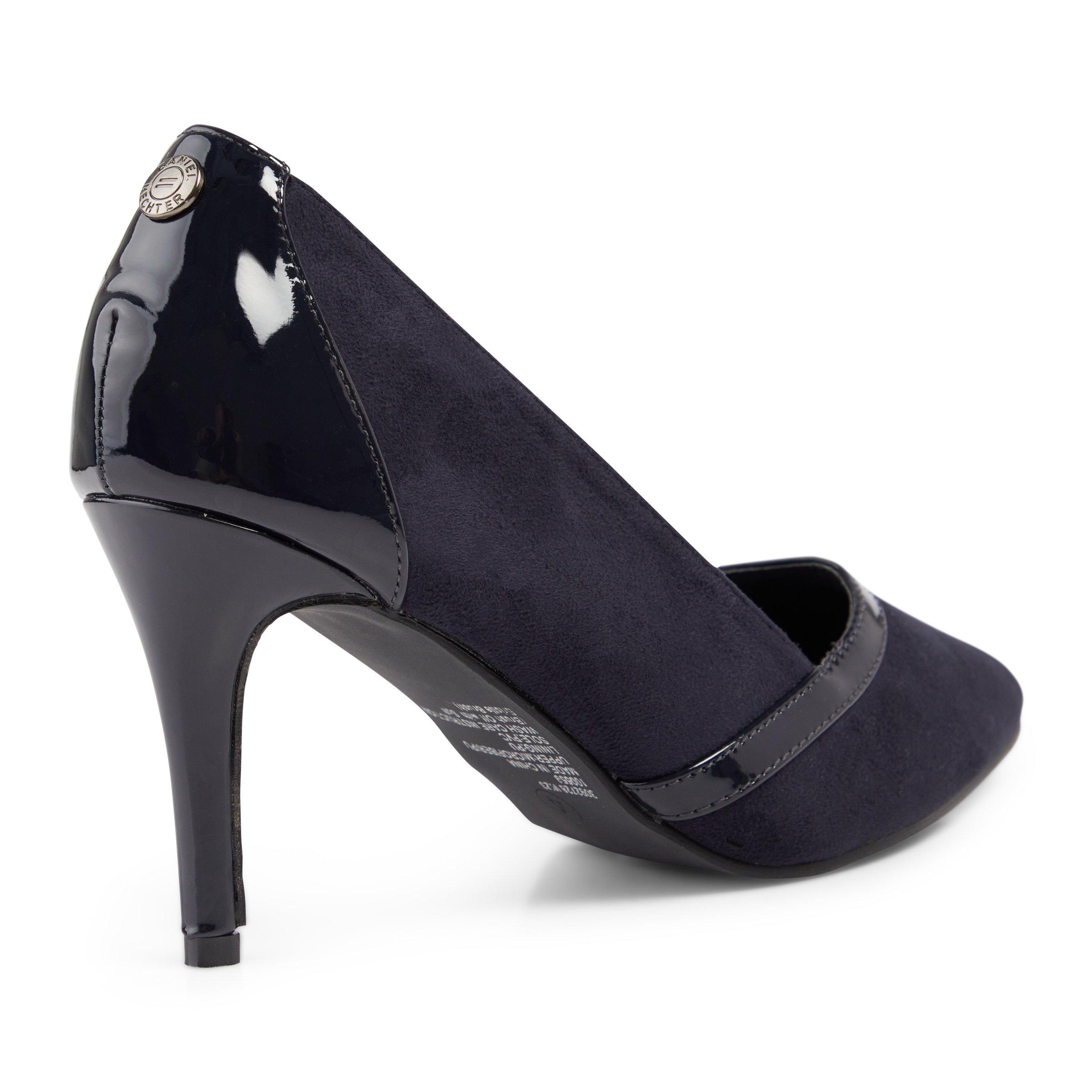 Navy court clearance shoes with strap