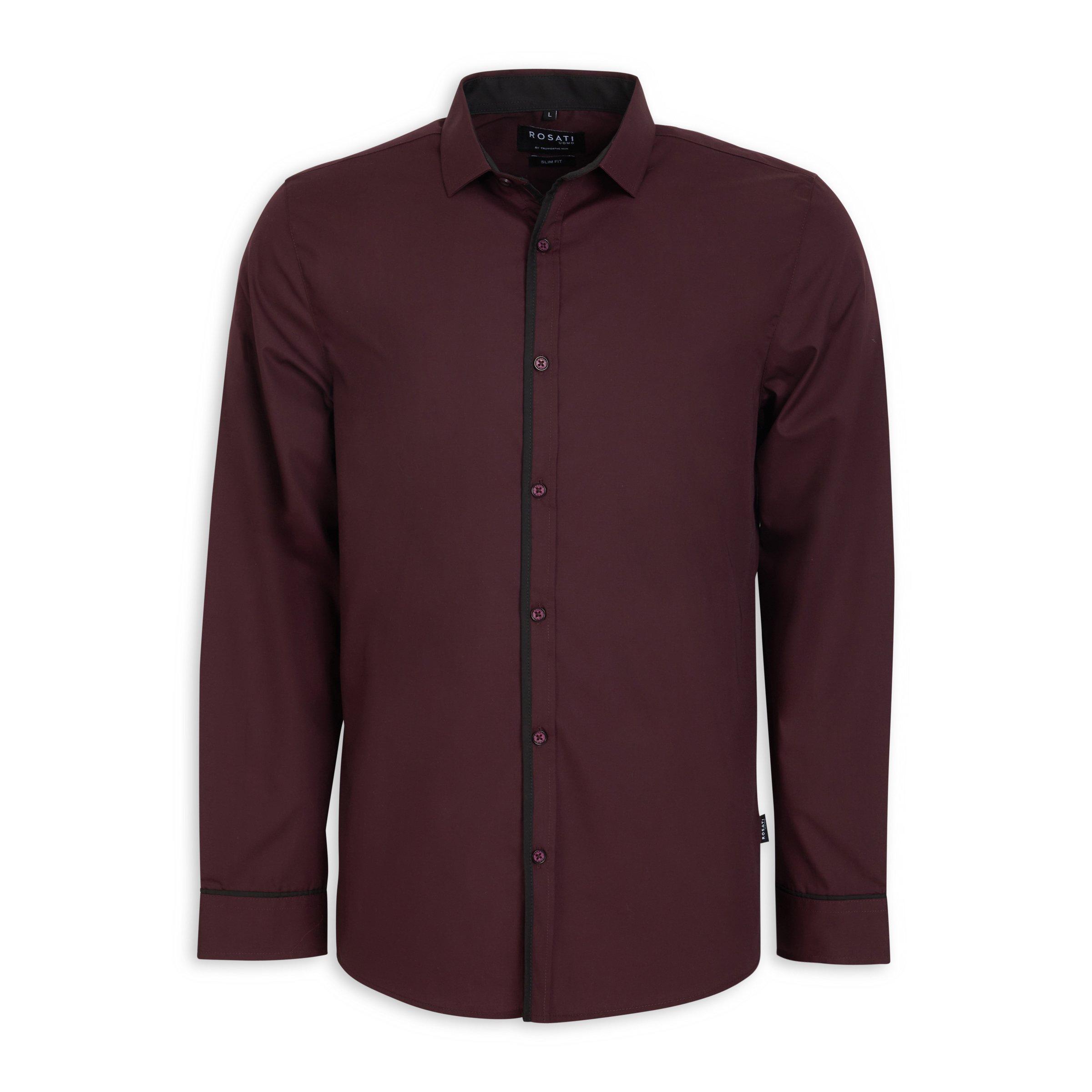 Burgundy slim fit store shirt