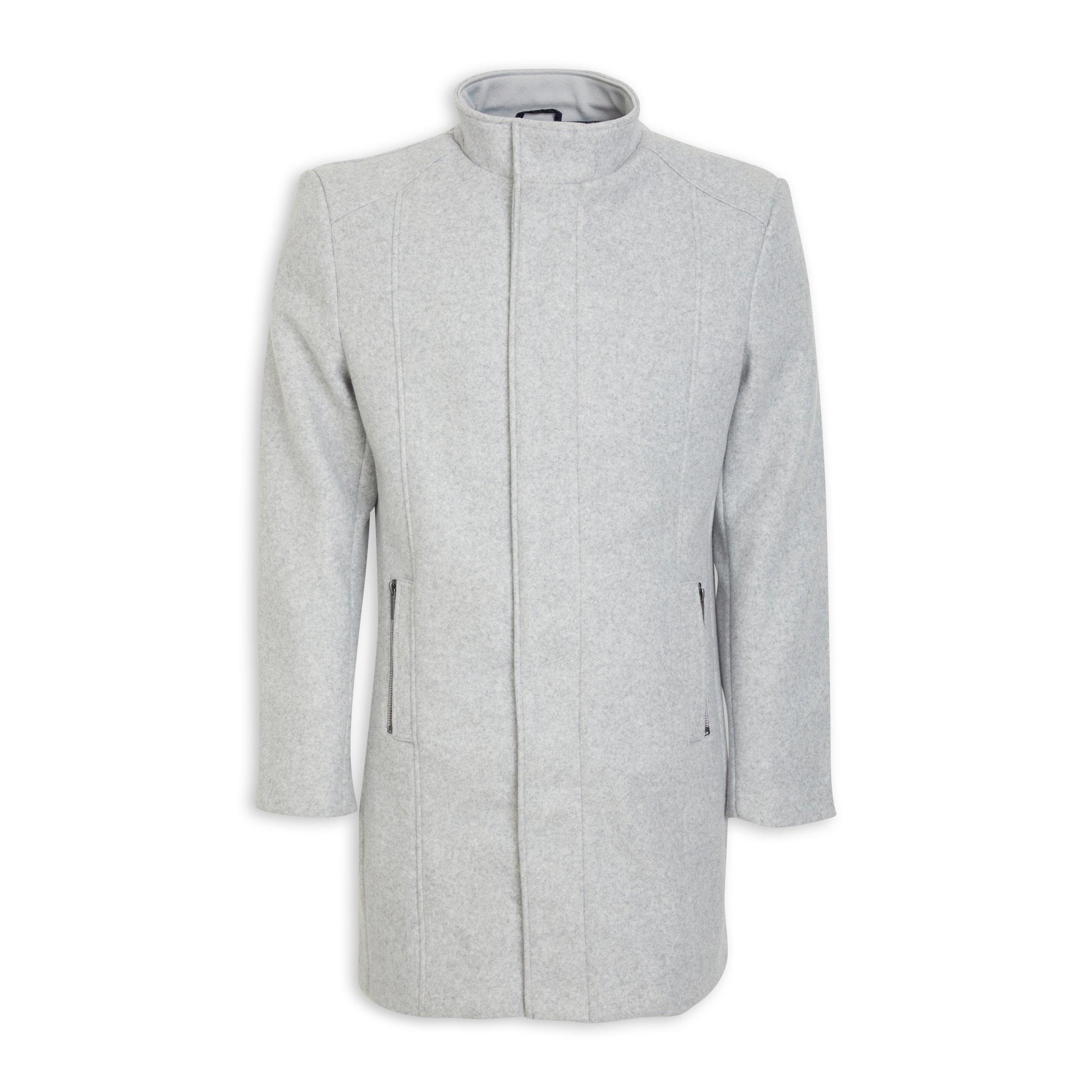 Gray funnel neck outlet coat