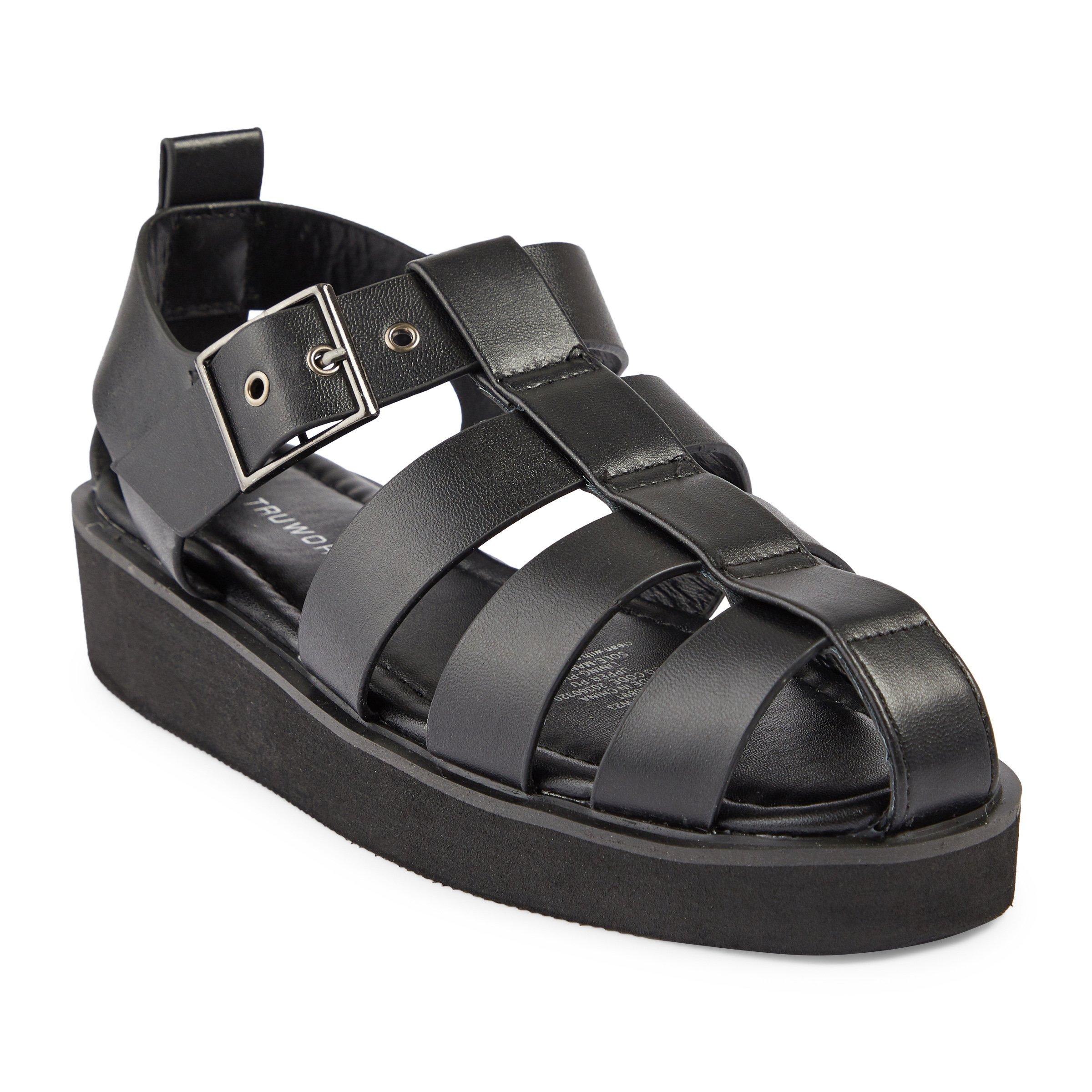 Black cheap fisherman sandals