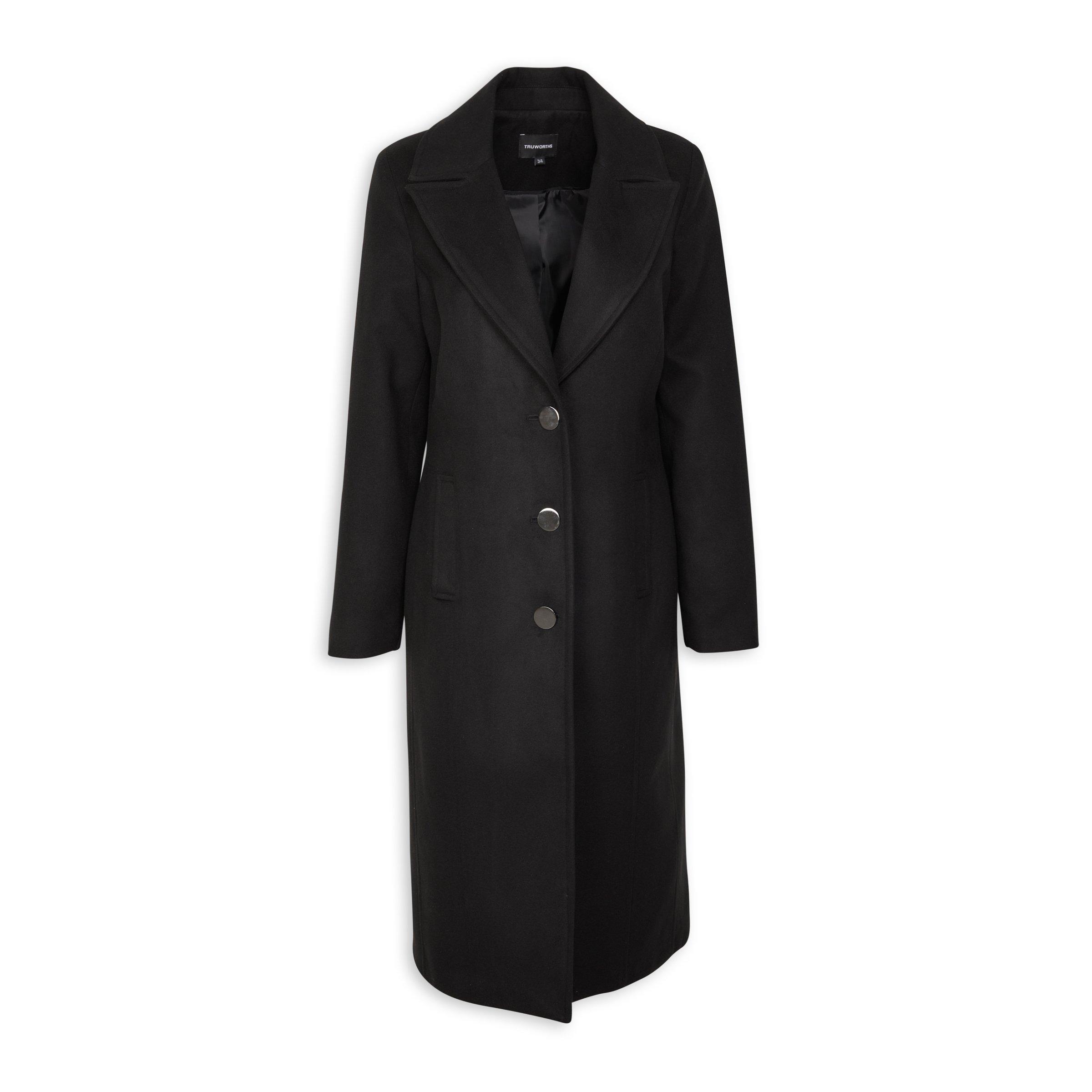 Ladies long black coats online