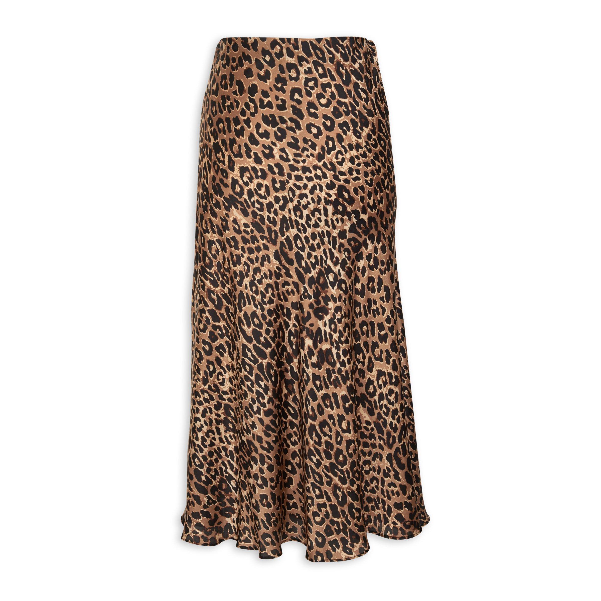 Animal print silk outlet skirt