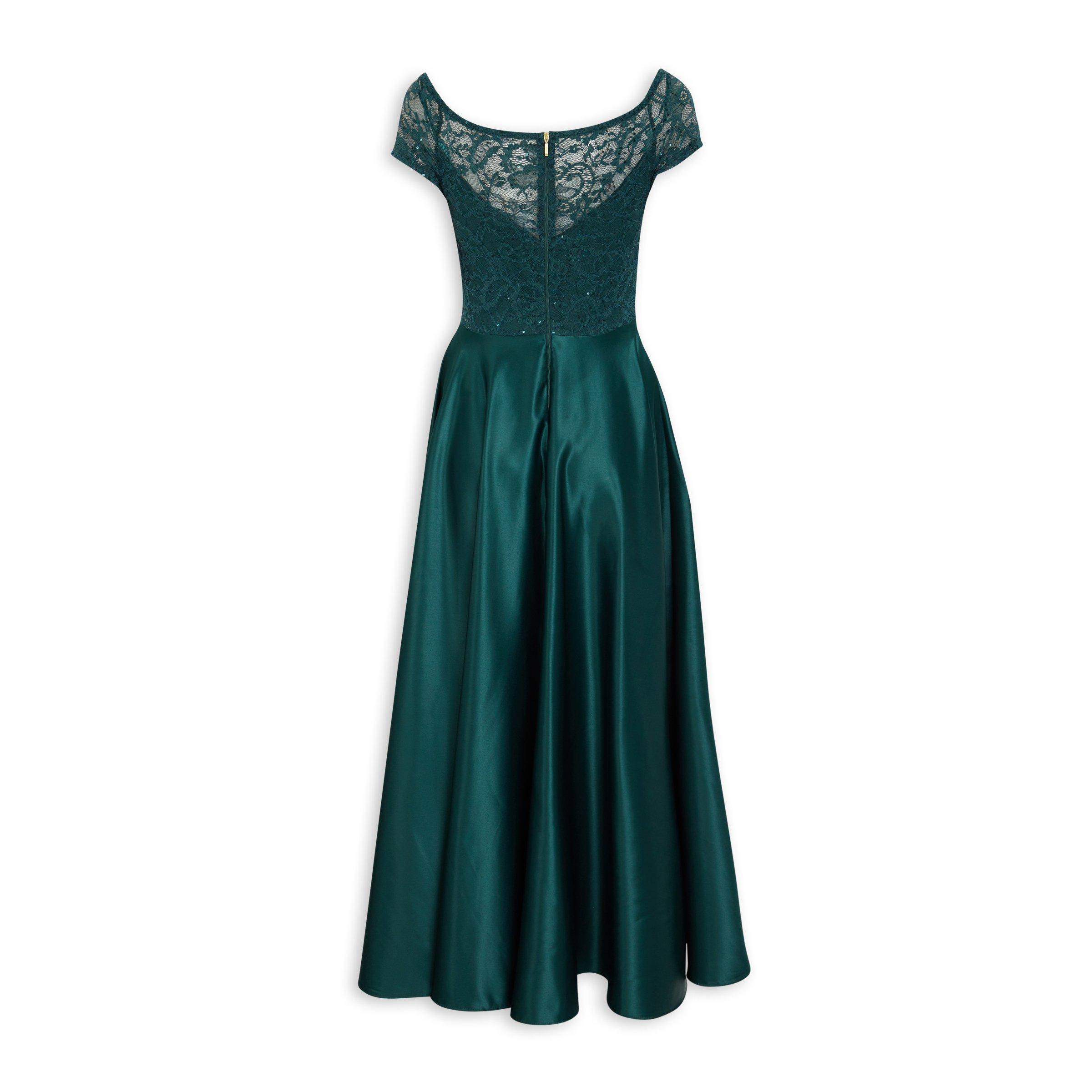 Emerald Green Lace Detail Dress (3093533)