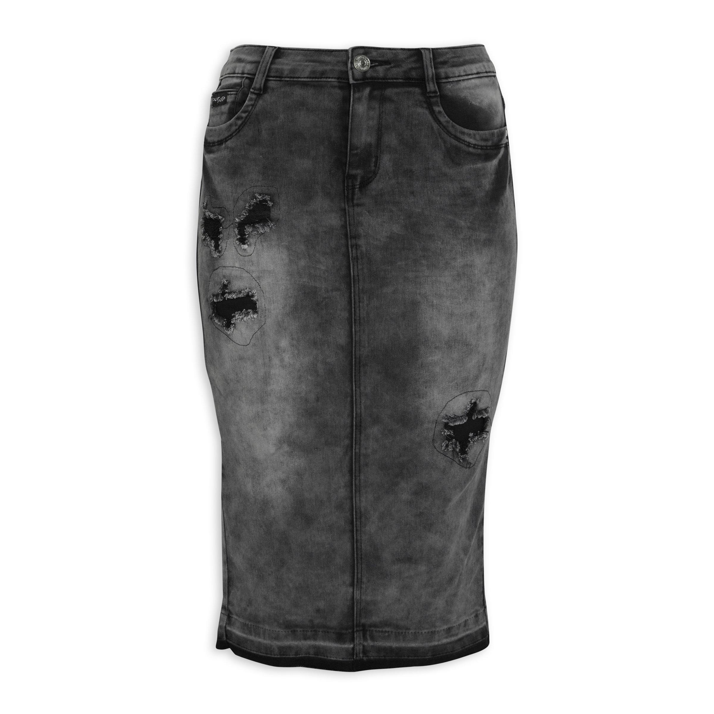 Mid length hotsell denim skirts grey