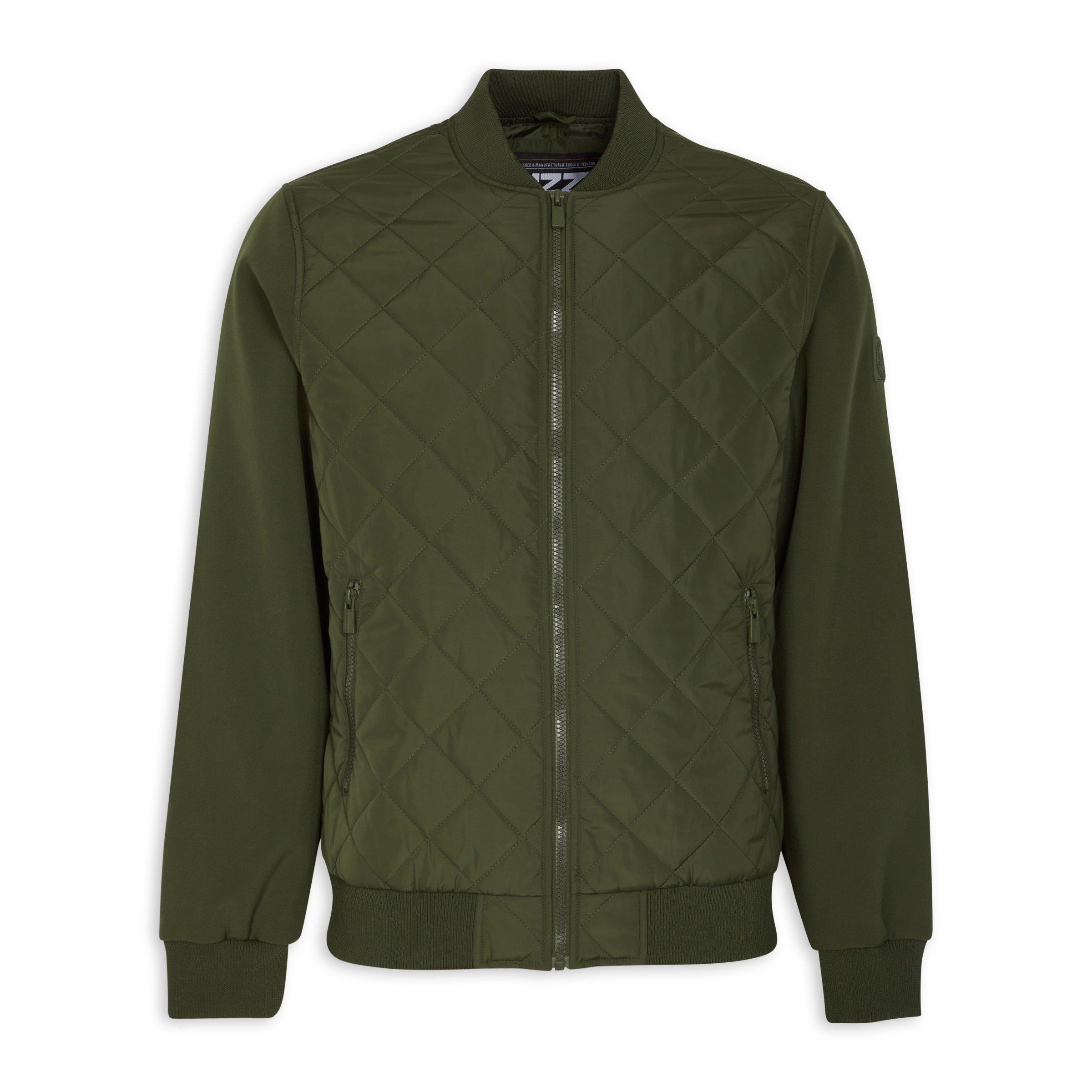 Dark green hot sale quilted jacket