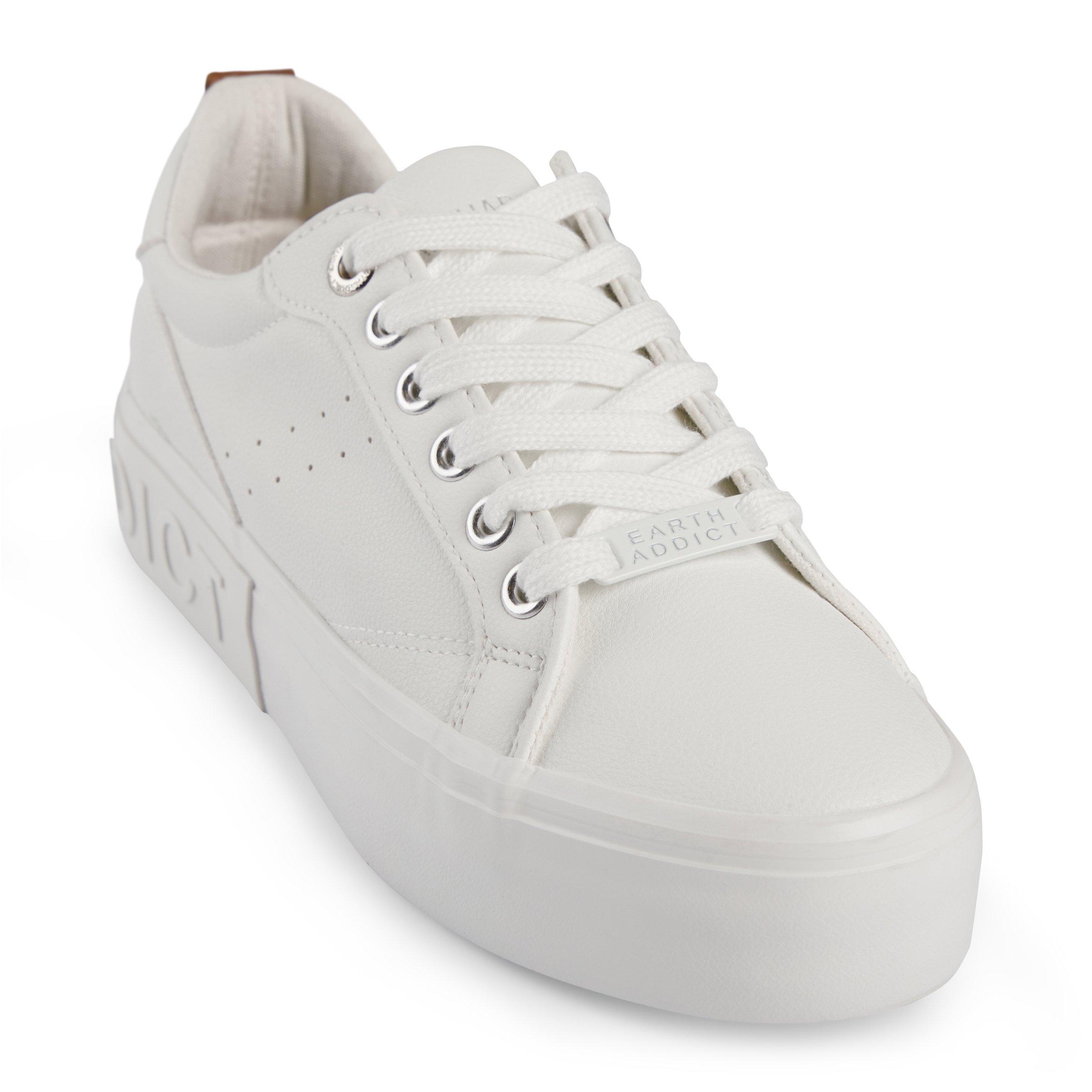 White cheap plateau sneakers