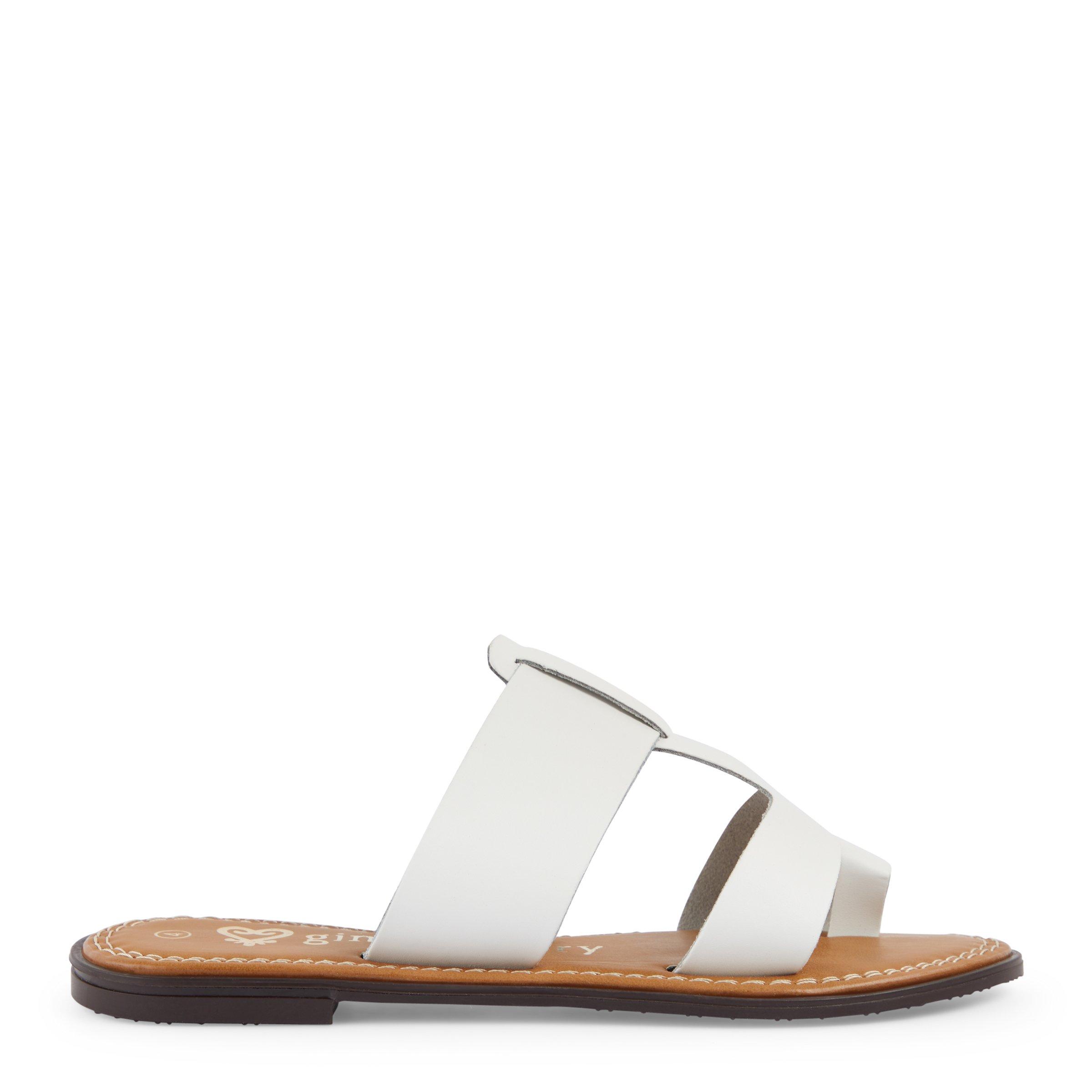 White toe post sale flat sandals