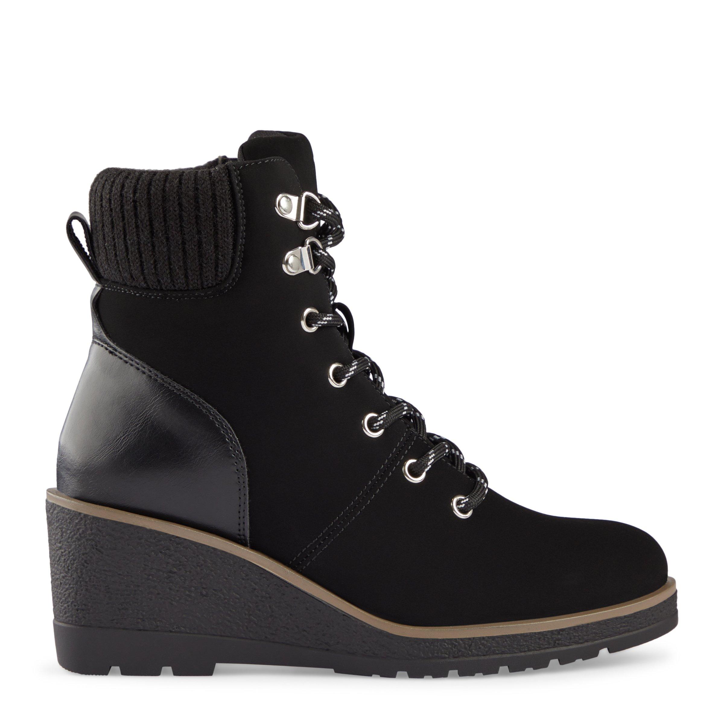 Timberland black 2025 wedge boots